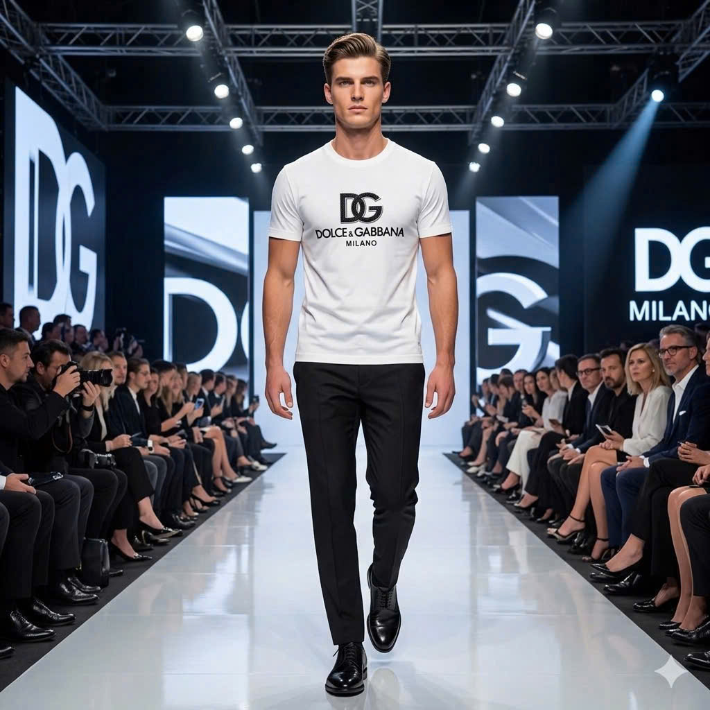 Áo phông T shirt Dolce Gabbana DG Milano basic logo thêu ngực Like Auth S-XL MK