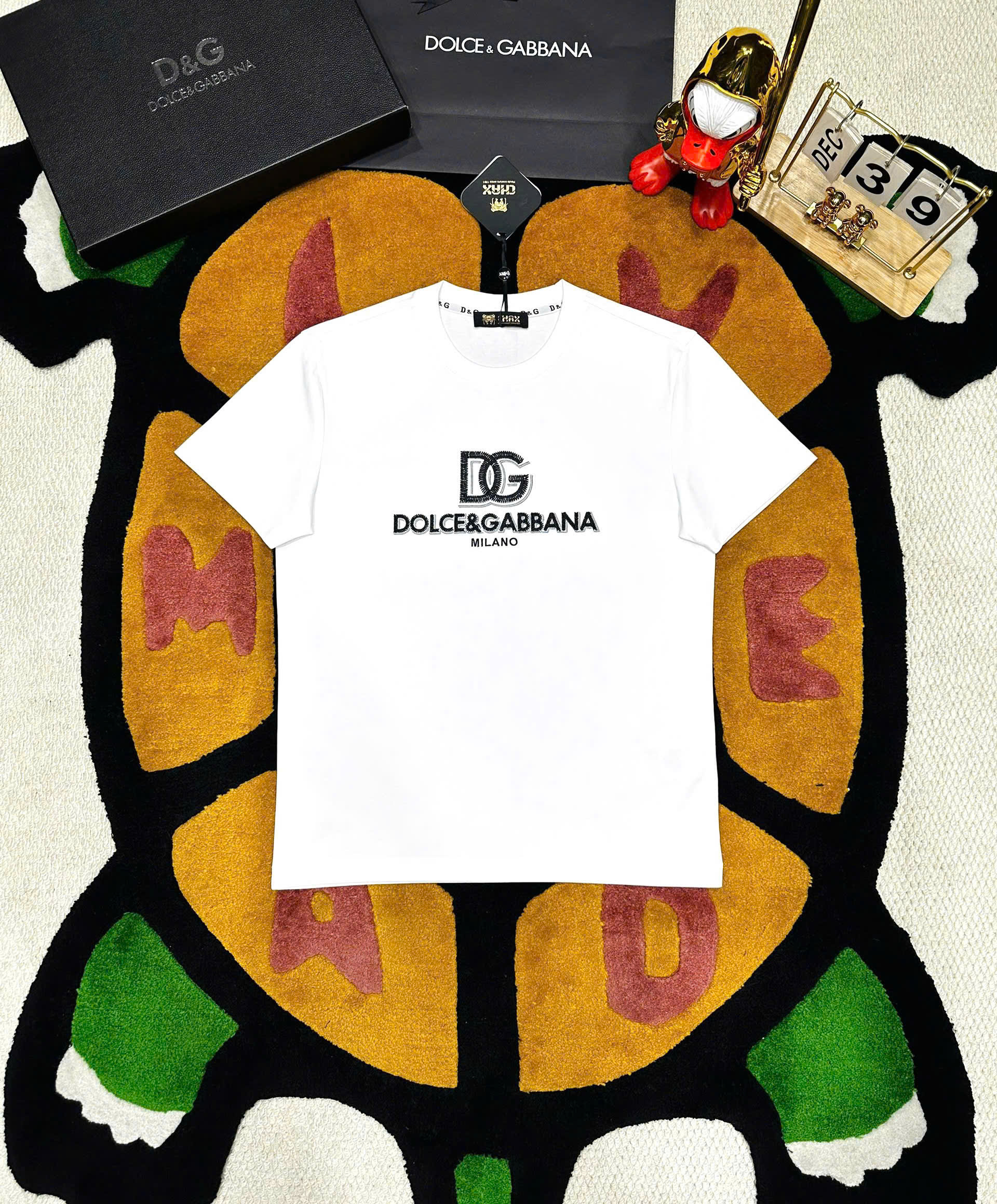 Áo phông T shirt Dolce Gabbana DG Milano basic logo thêu ngực Like Auth S-XL MK
