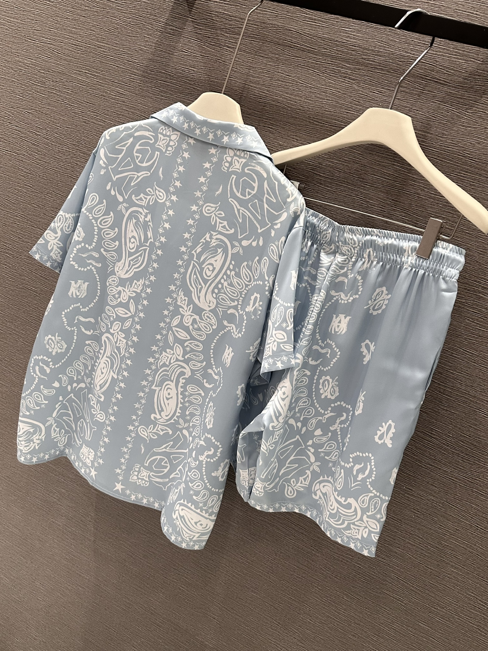 Set bộ lụa hè Amiri Xanh họa tiết quý tộc Like Auth M-XL VTN