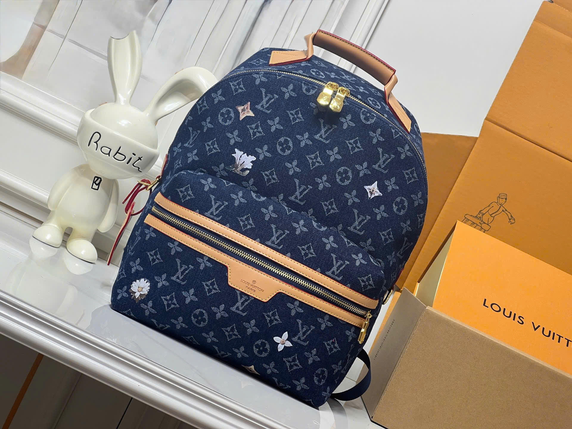 Balo Louis Vuitton LV Discovery Backpack PM Denim monogram Xanh Than 38x29x20 PLD