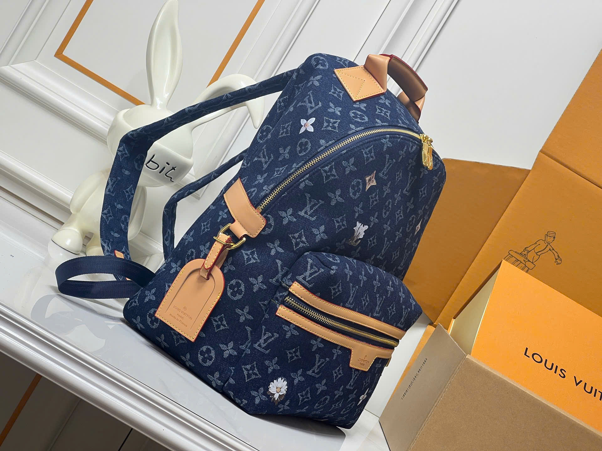 Balo Louis Vuitton LV Discovery Backpack PM Denim monogram Xanh Than 38x29x20 PLD