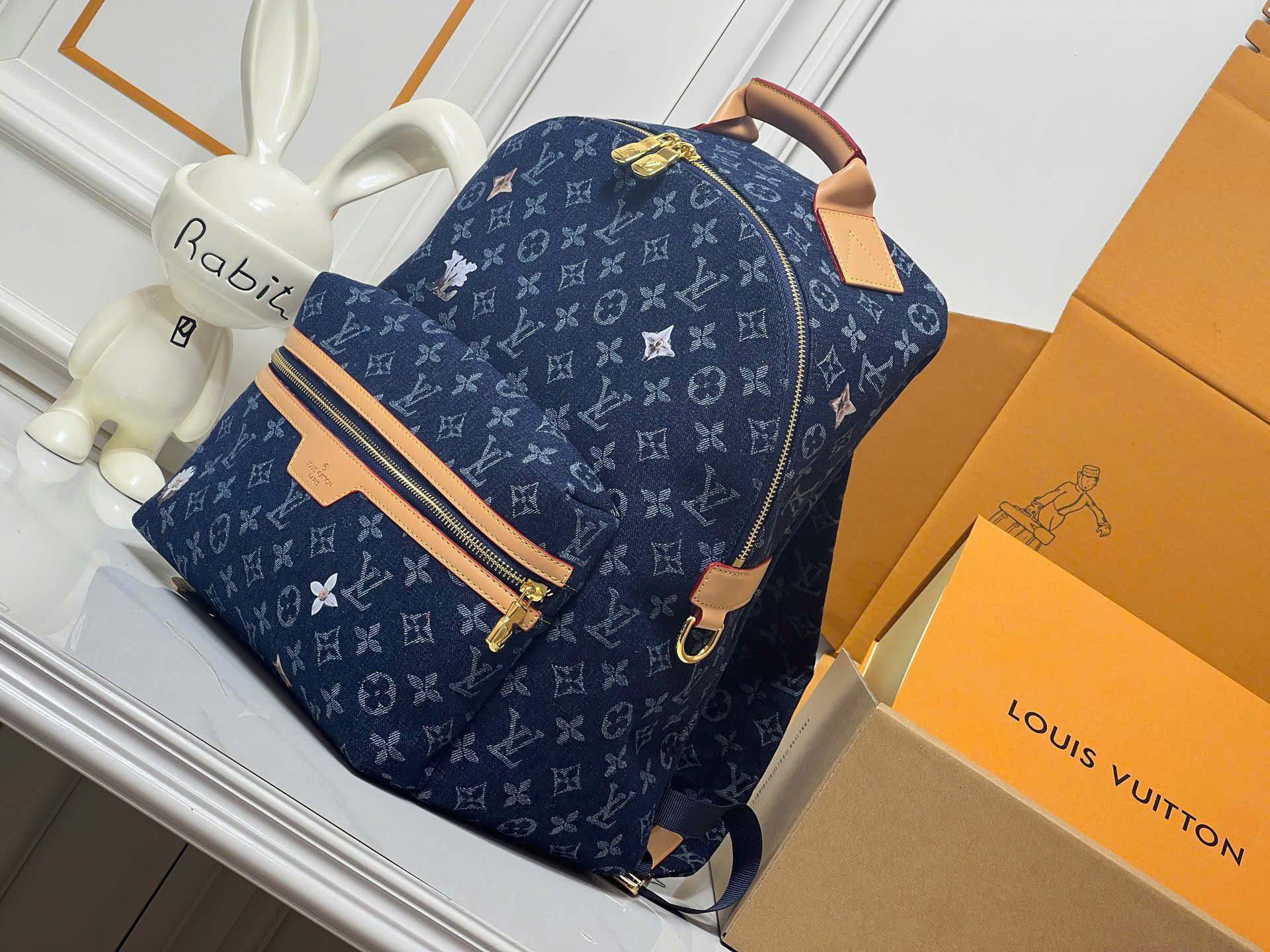 Balo Louis Vuitton LV Discovery Backpack PM Denim monogram Xanh Than 38x29x20 PLD