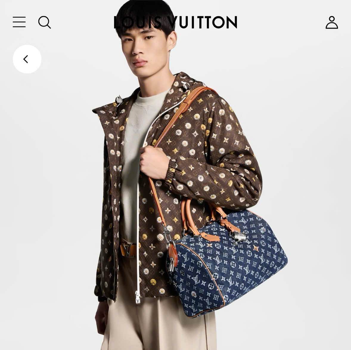 Túi Trống Louis Vuitton LV peedy 30 Bandoulière Denim monogram Xanh Than Like Auth 30x21x17 PLD