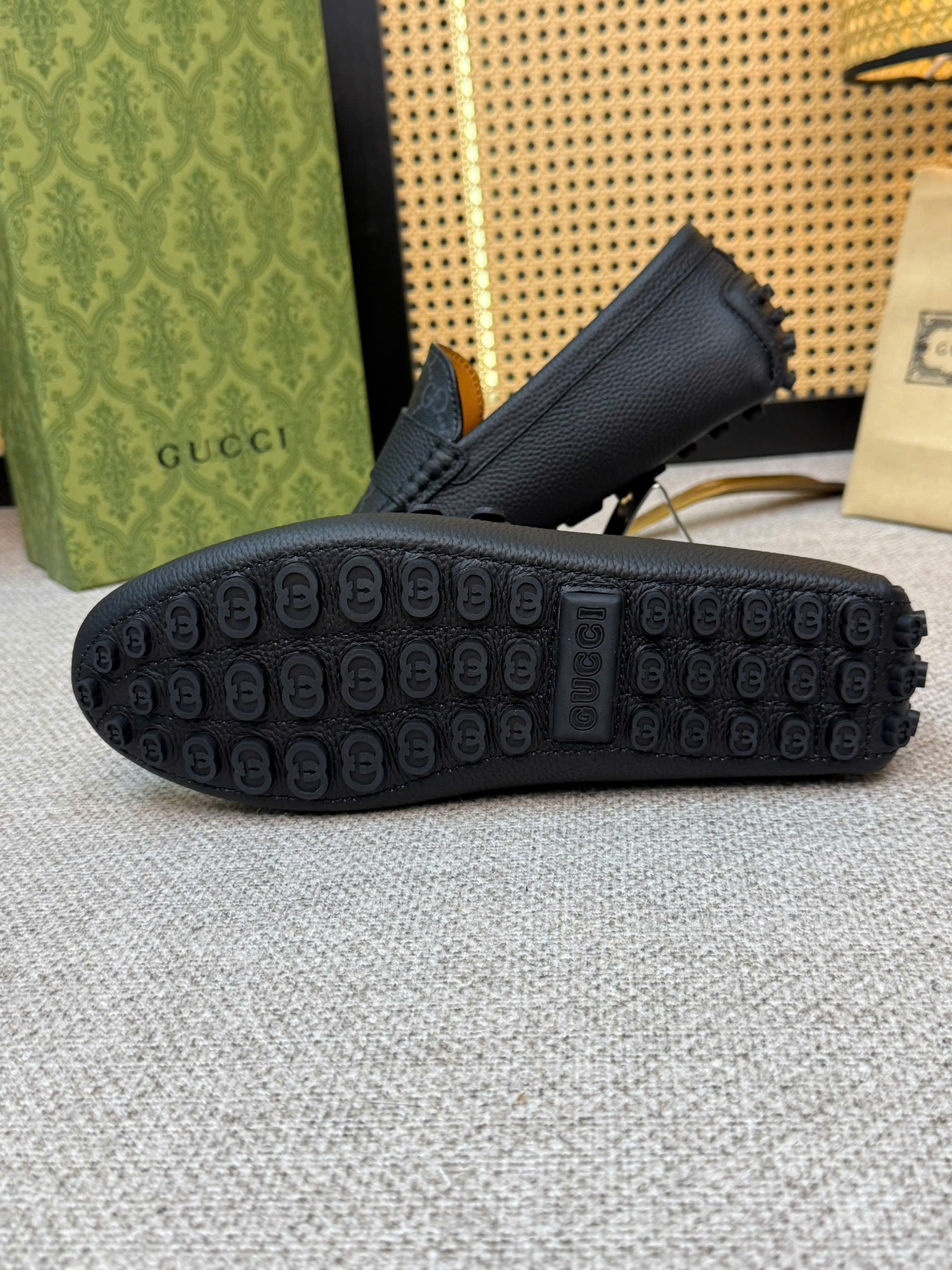 Giày lười moca Gucci GC Buckle Detailed tag ngang 2 khóa logo full tag Xám Like Auth 38-43 VTN