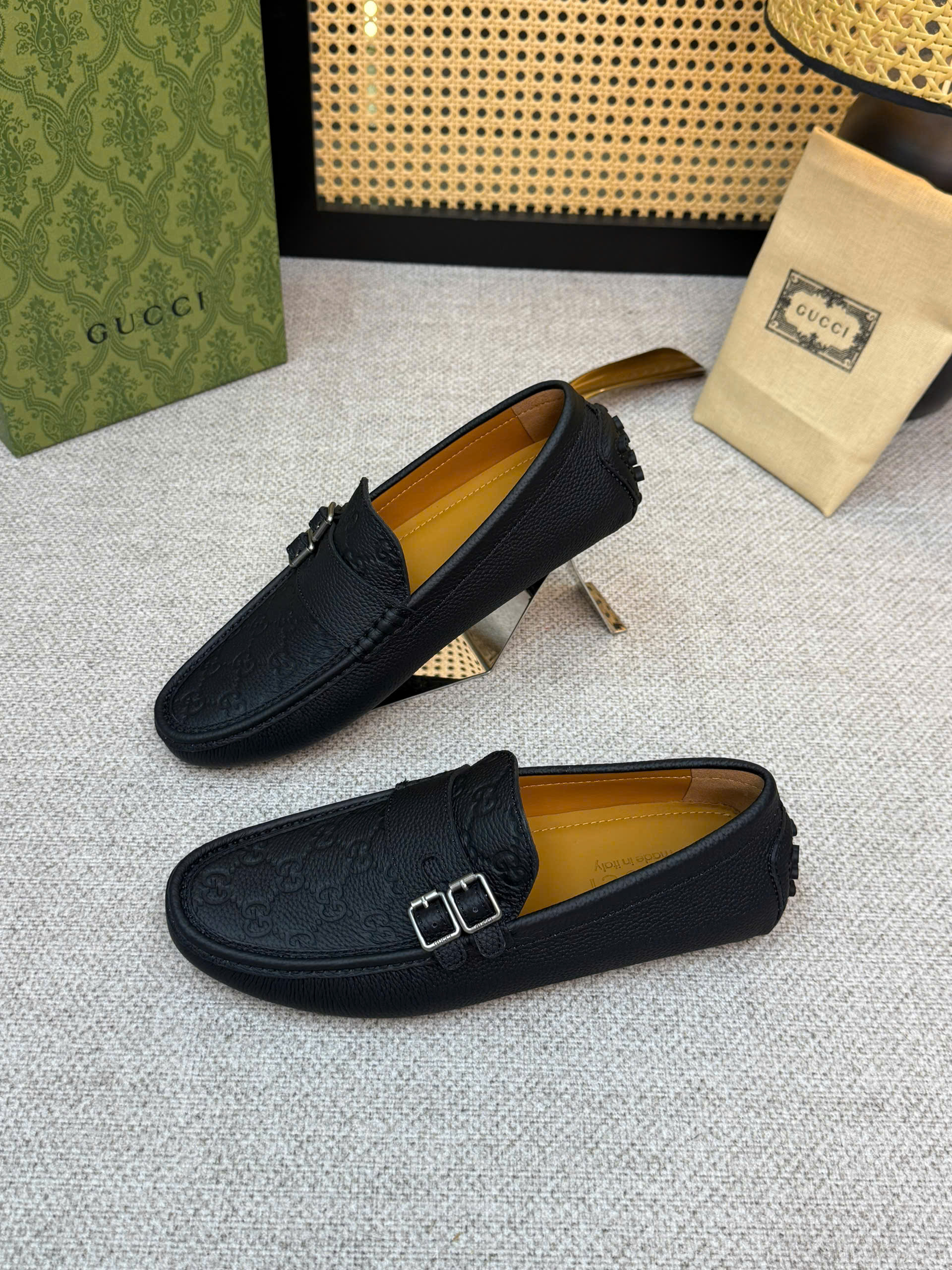 Giày lười moca Gucci GC Buckle Detailed tag ngang 2 khóa logo fullLike Auth 38-43 VTN
