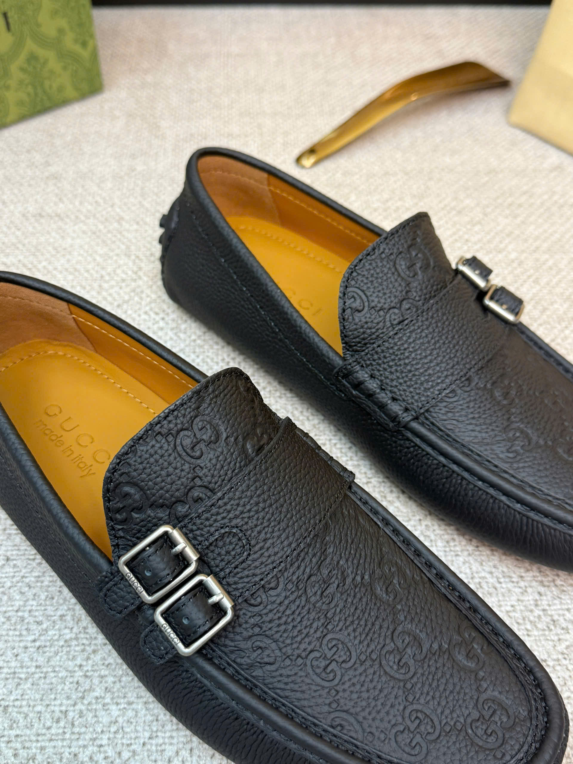 Giày lười moca Gucci GC Buckle Detailed tag ngang 2 khóa logo fullLike Auth 38-43 VTN