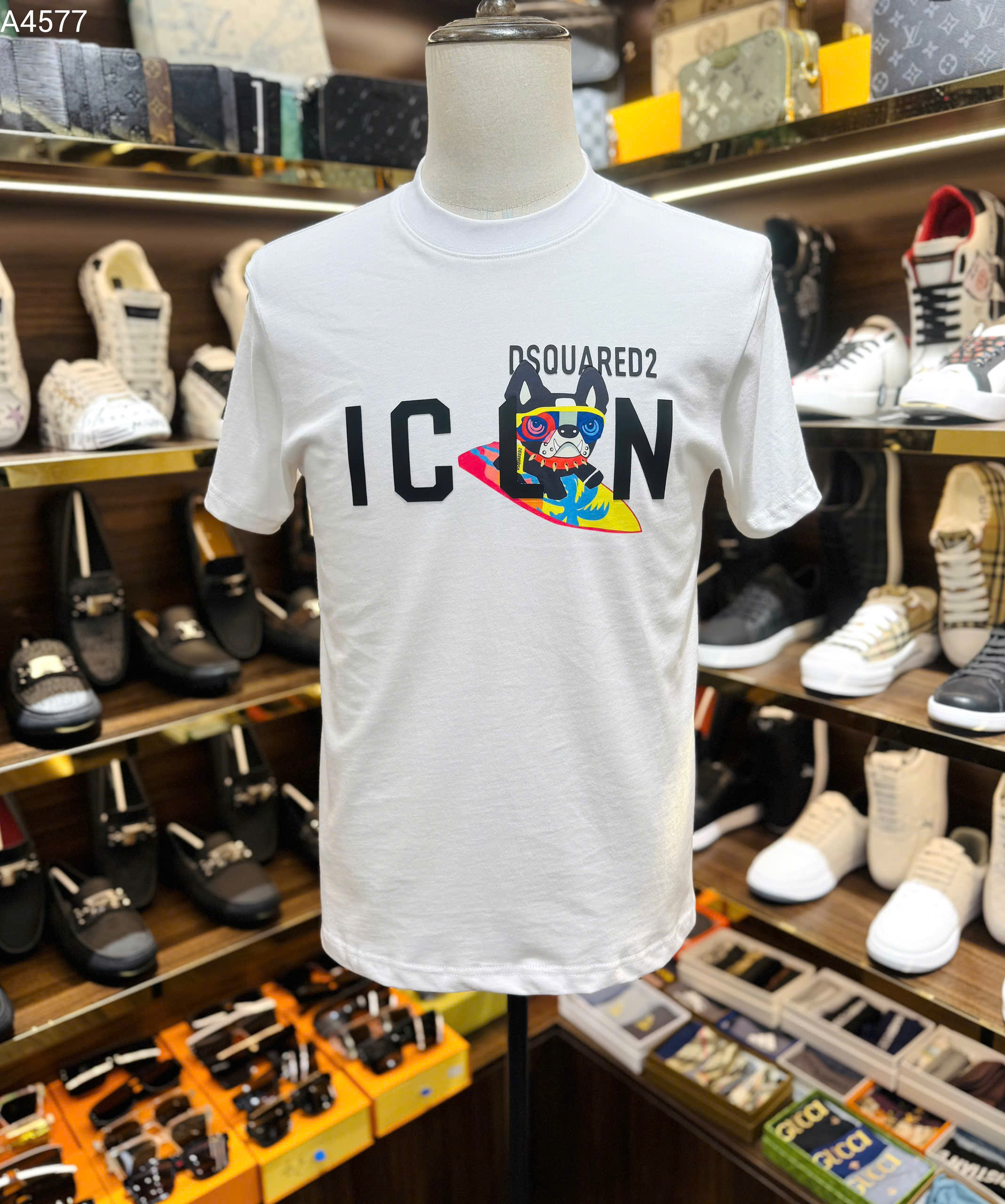 Áo phông T shirt Dsquared2 DSQ icon Cún lướt ván Like Auth 44-50 MK
