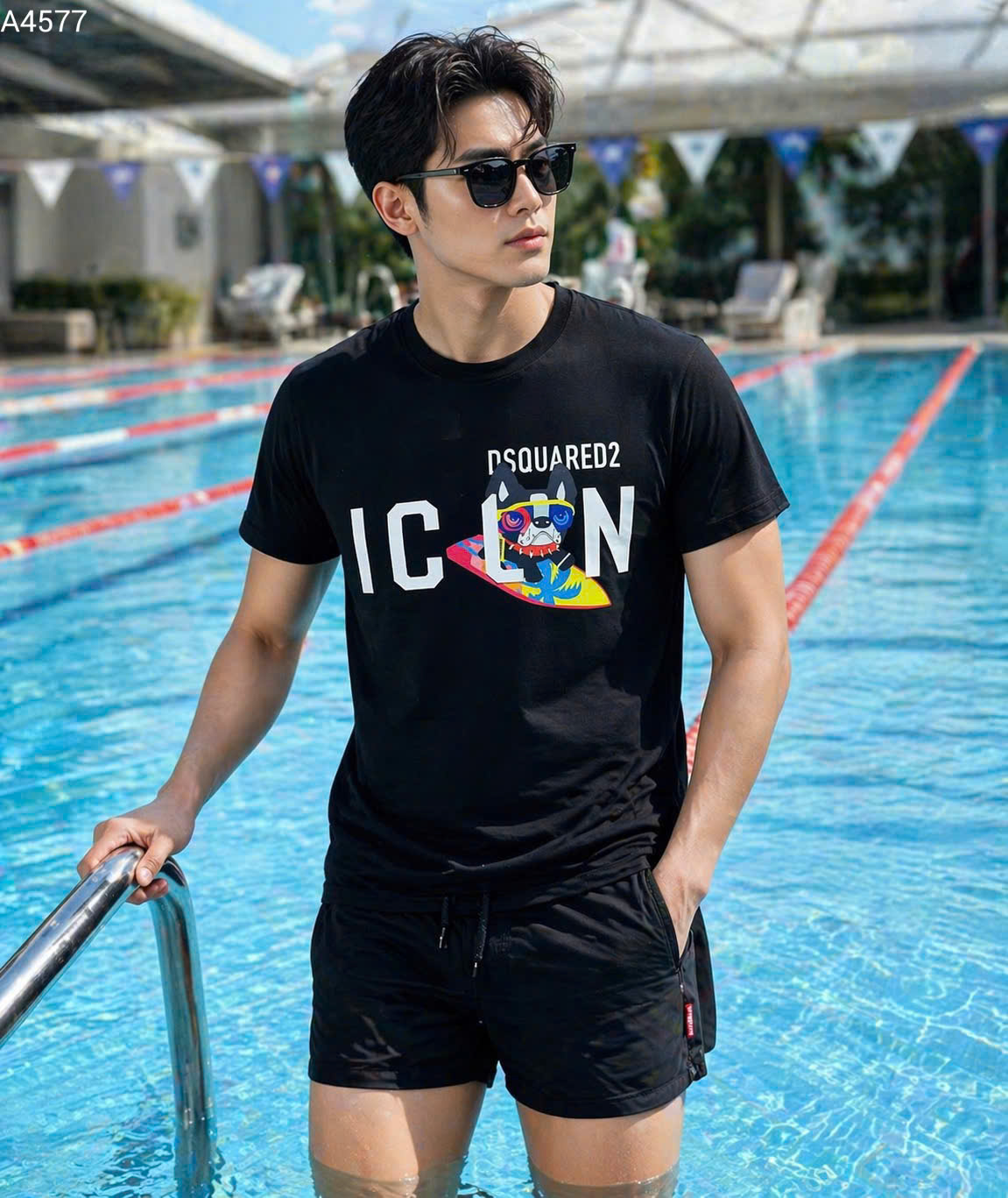 Áo phông T shirt Dsquared2 DSQ icon Cún lướt ván Like Auth 44-50 MK