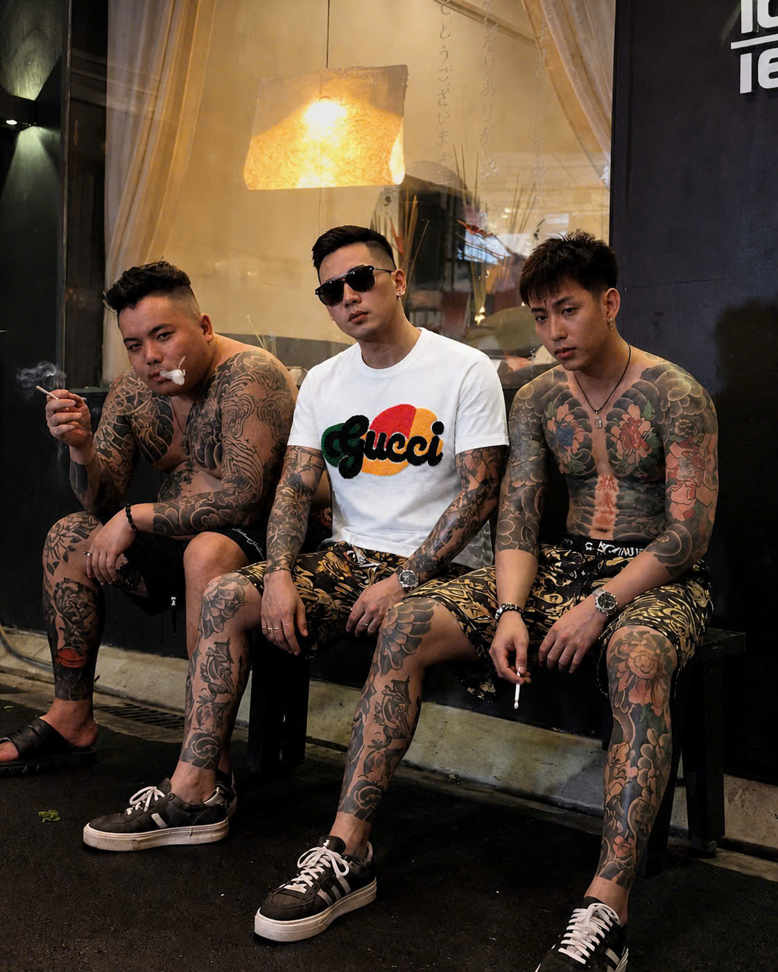 Áo phông T shirt Gucci GC logo thêu wash ngực nhiều màu Like Auth 44-50 CD