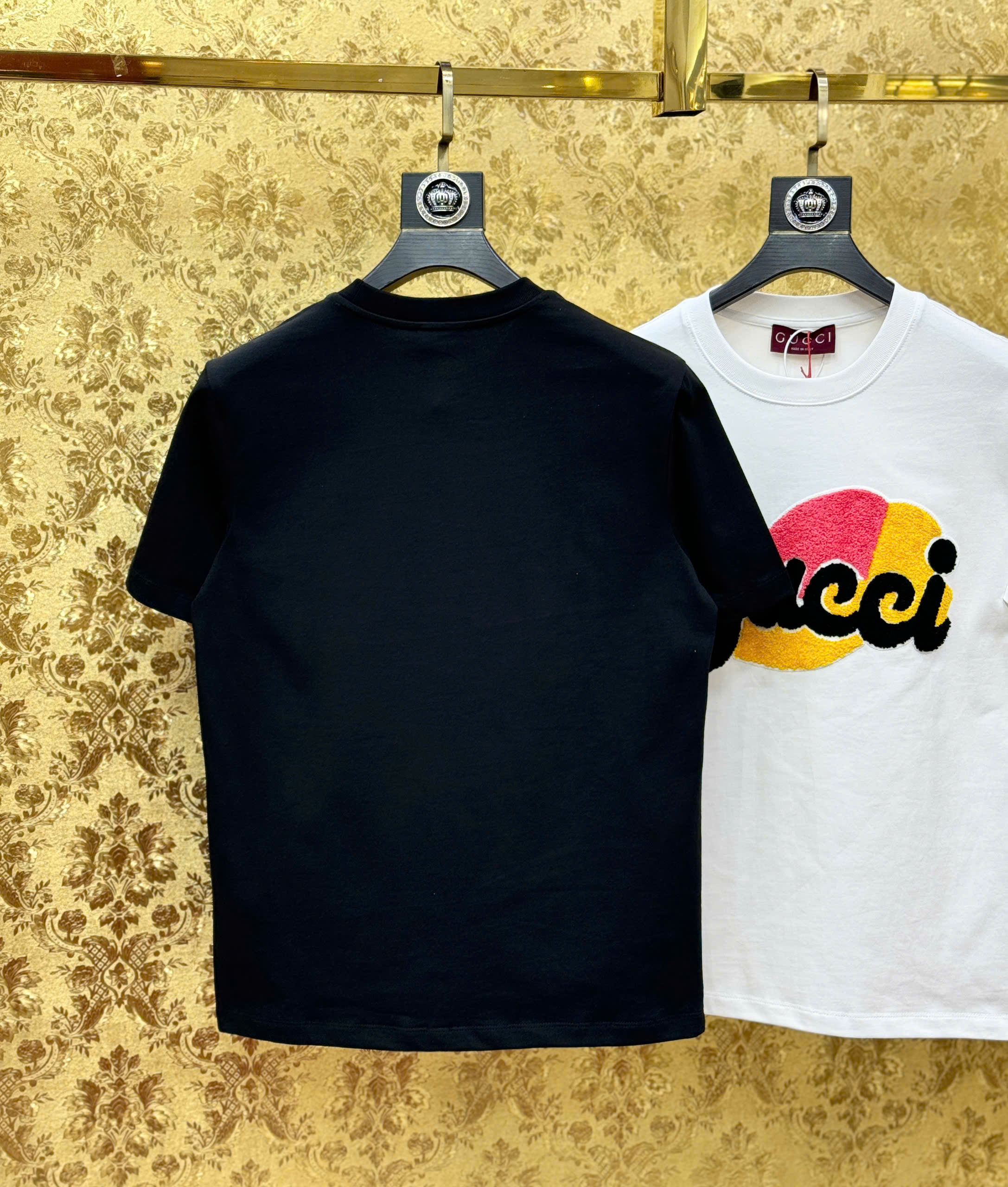 Áo phông T shirt Gucci GC logo thêu wash ngực nhiều màu Like Auth 44-50 CD