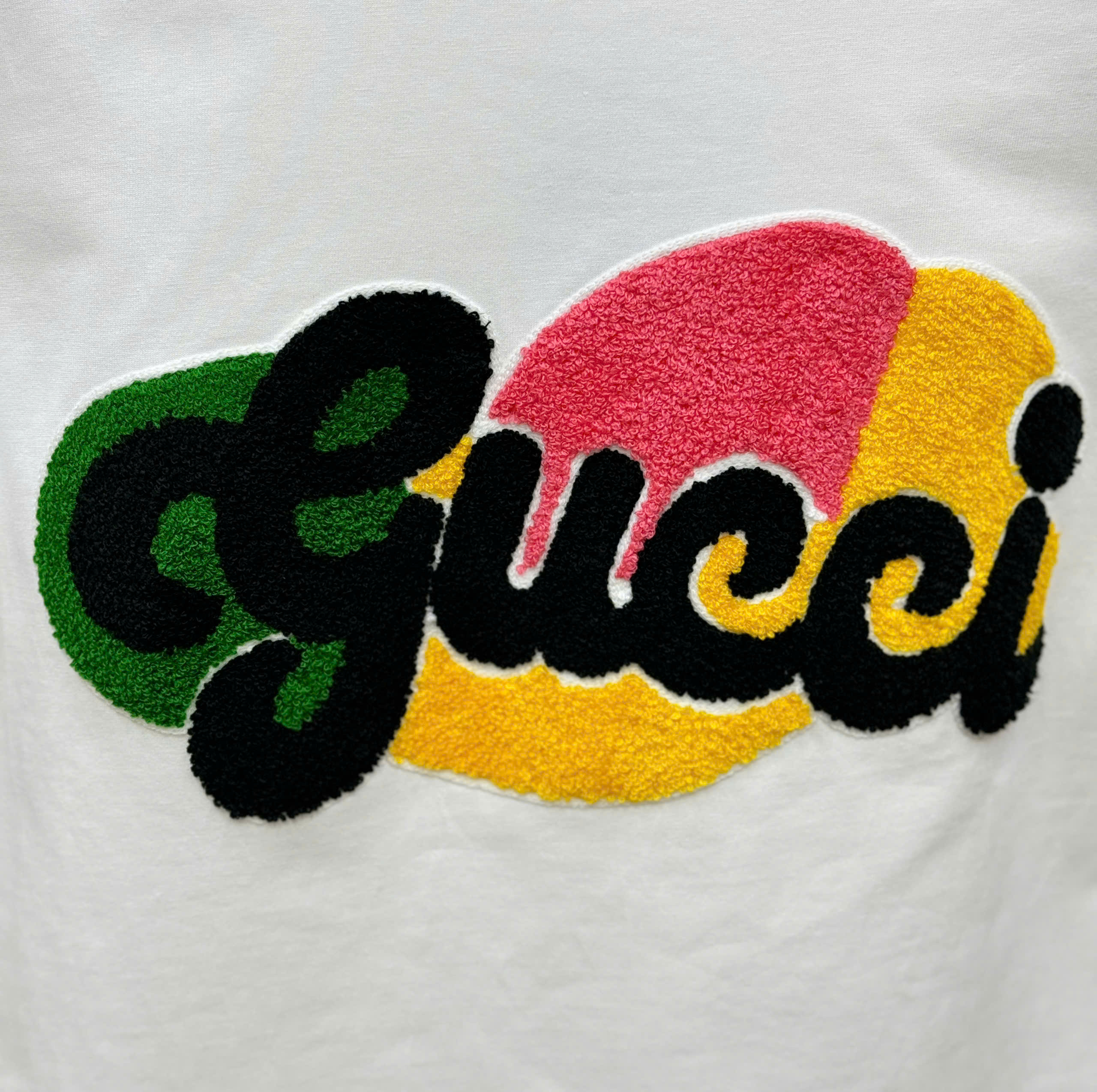 Áo phông T shirt Gucci GC logo thêu wash ngực nhiều màu Like Auth 44-50 CD
