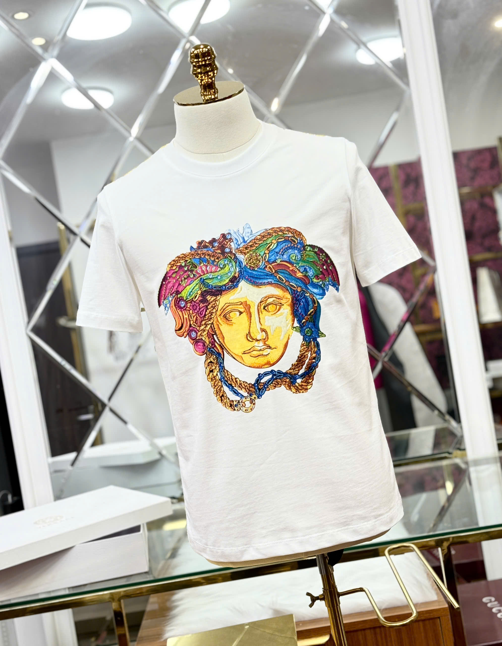 Áo phông T shirt Versace VS họa tiết mặt quỷ Like Auth 46-50 CD