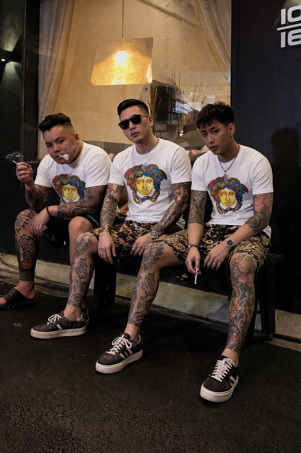 Áo phông T shirt Versace VS họa tiết mặt quỷ Like Auth 46-50 CD