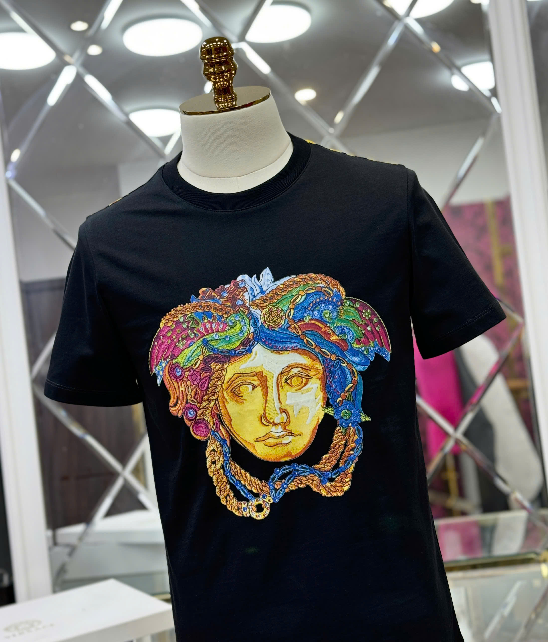 Áo phông T shirt Versace VS họa tiết mặt quỷ Like Auth 46-50 CD