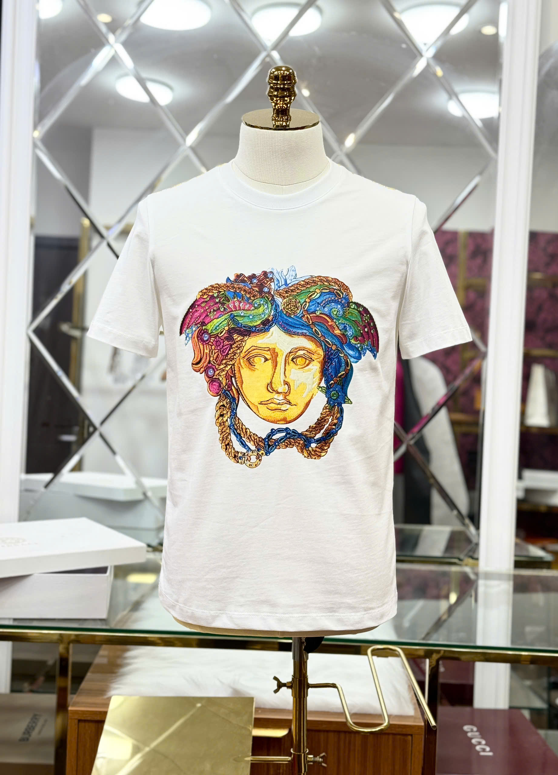 Áo phông T shirt Versace VS họa tiết mặt quỷ Like Auth 46-50 CD