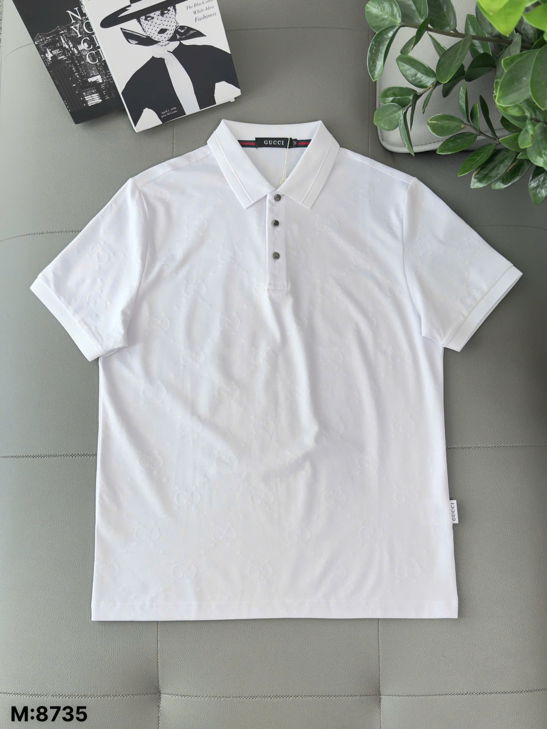 Áo polo Gucci GC logo full bóng mờ Like Auth M-XXL DDT\Trắng