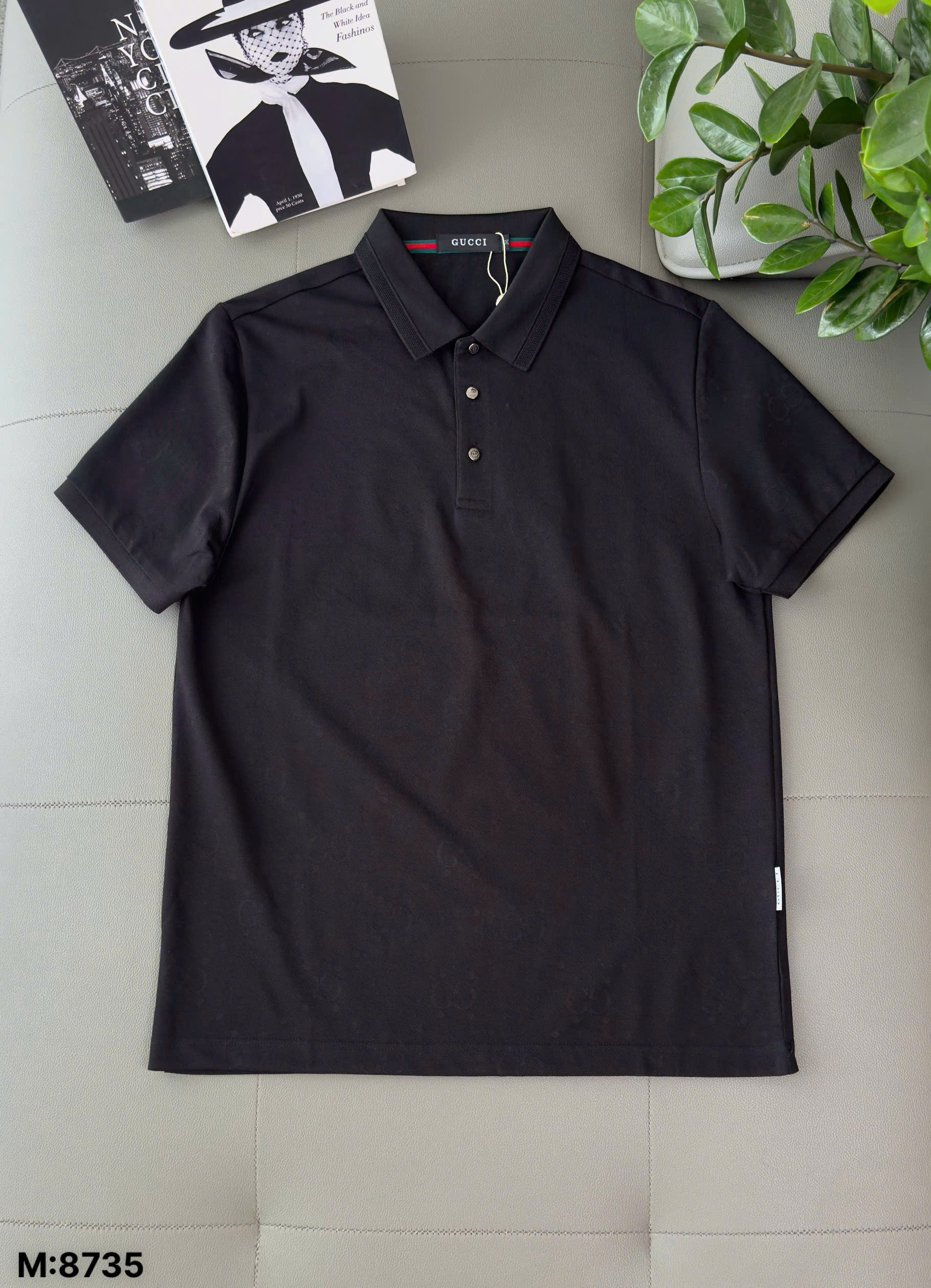 Áo polo Gucci GC logo full bóng mờ Like Auth M-XXL DDT\Đen
