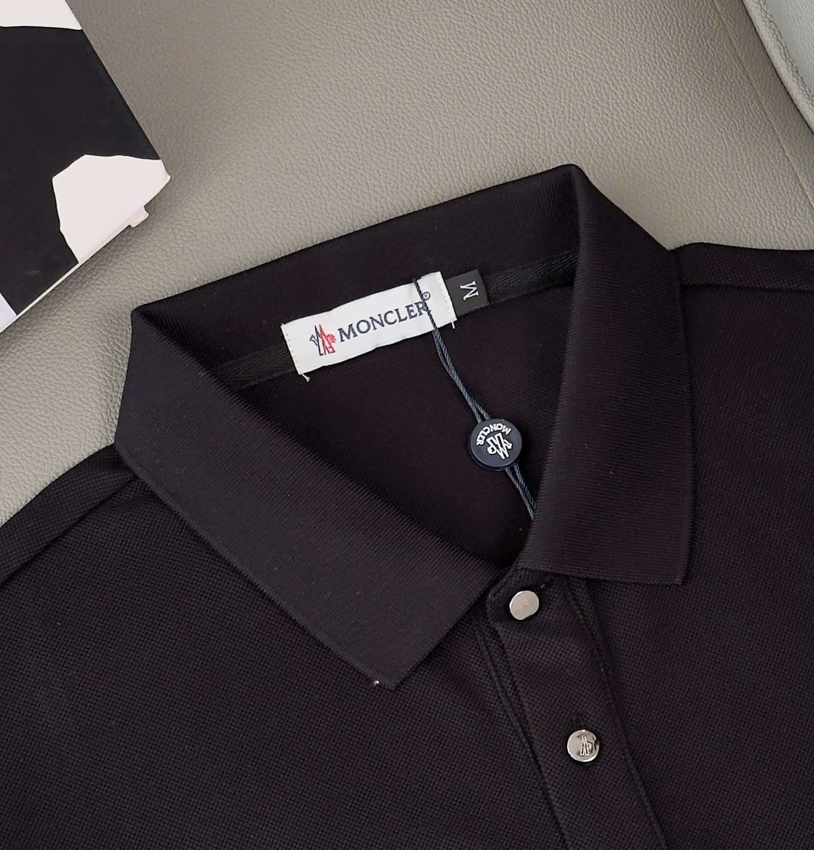 Áo polo Moncler kẻ sọc Xanh Đỏ check tay Like Auth M-XXL DDT\Đen