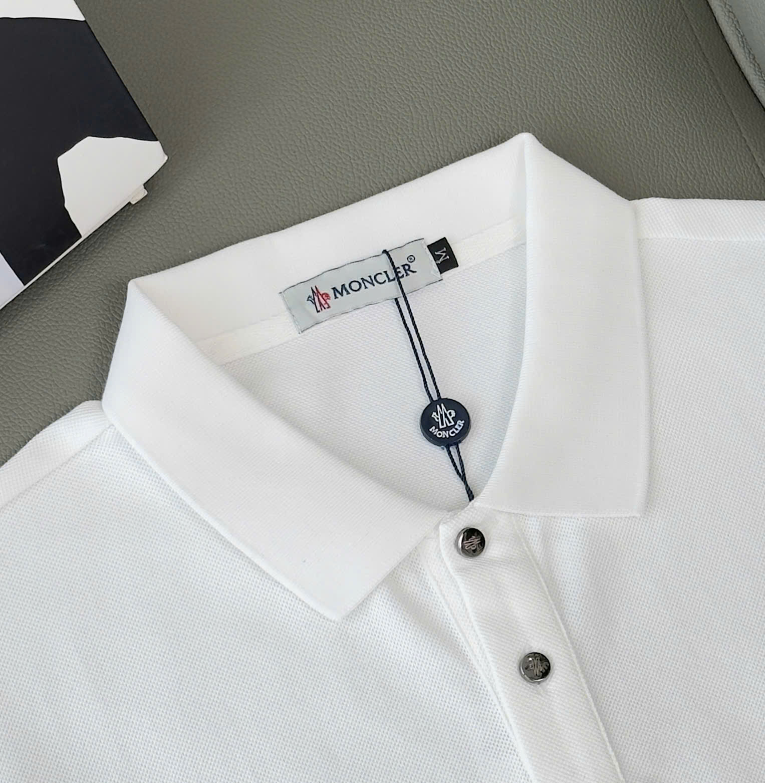 Áo polo Moncler kẻ sọc Xanh Đỏ check tay Like Auth M-XXL DDT\Trắng