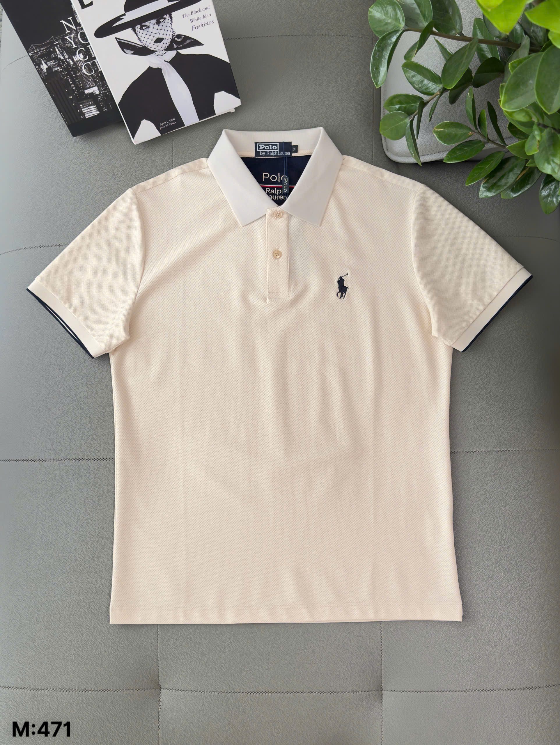 Áo Polo Ralph Laurent bo kẻ viền tay logo thêu cưỡi ngựa ngực Like Auth M-XXL DDT\Be
