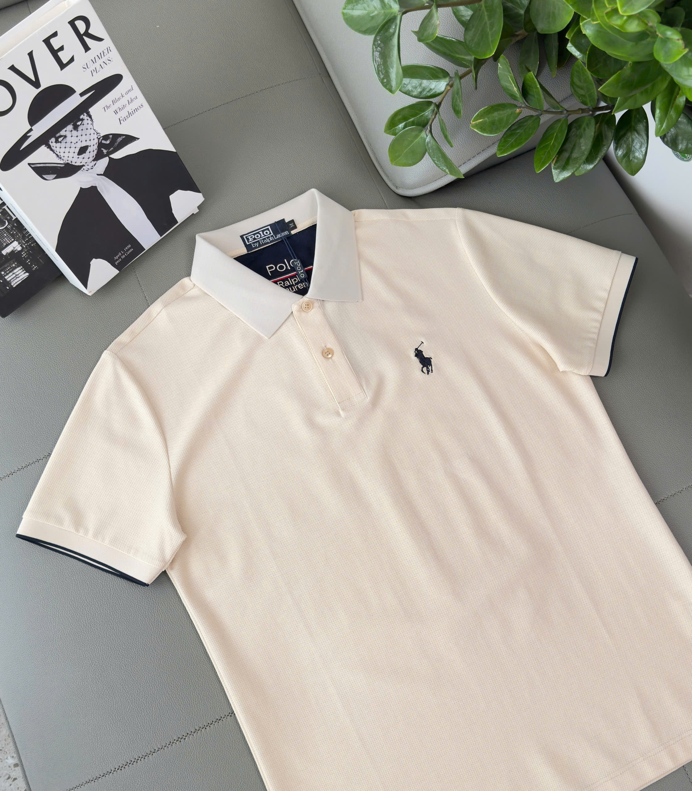 Áo Polo Ralph Laurent bo kẻ viền tay logo thêu cưỡi ngựa ngực Like Auth M-XXL DDT\Be