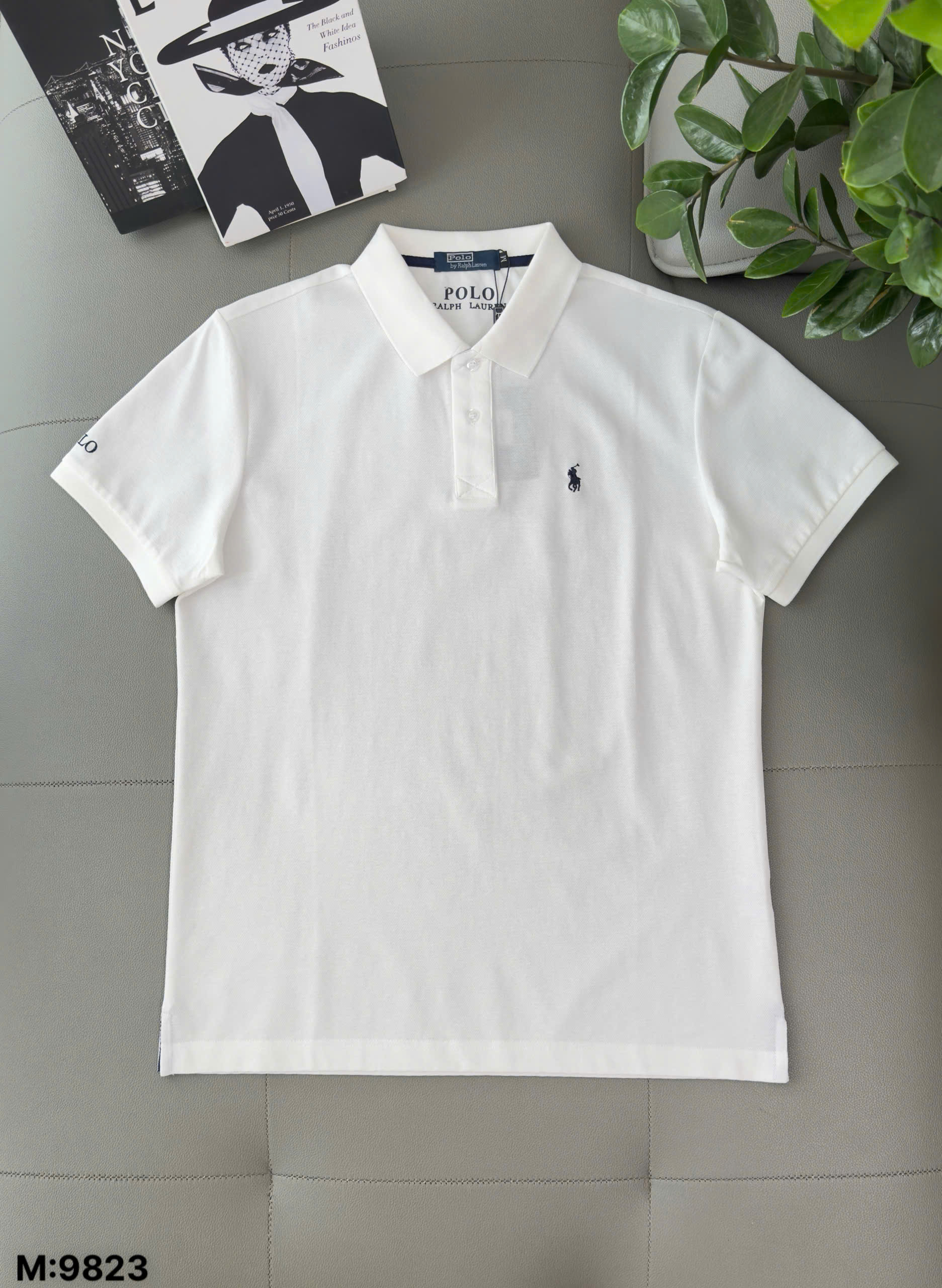 Áo Polo Ralph Laurent bo kẻ viền tay logo thêu cưỡi ngựa ngực Like Auth M-XXL DDT\Trắng