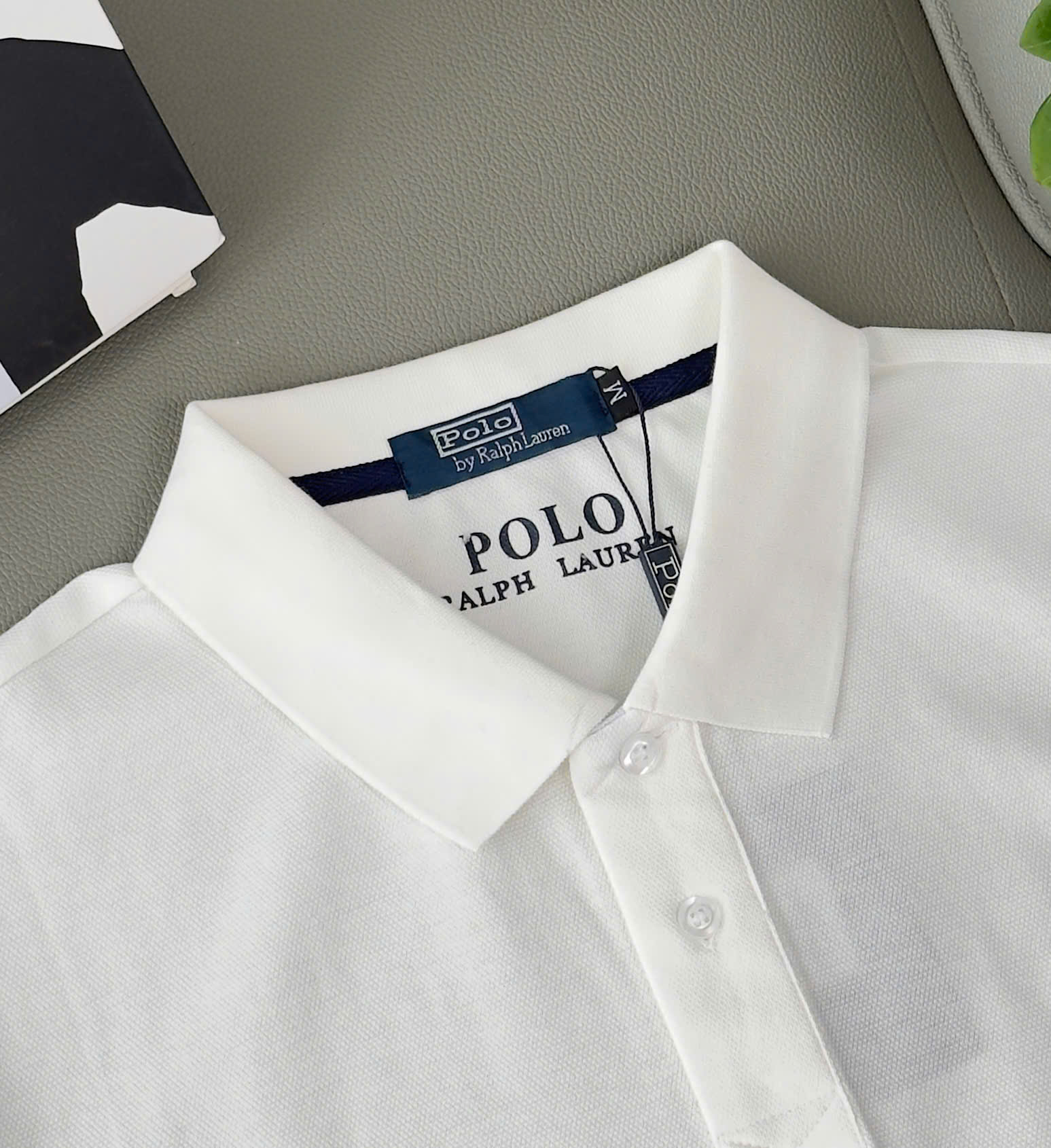 Áo Polo Ralph Laurent bo kẻ viền tay logo thêu cưỡi ngựa ngực Like Auth M-XXL DDT\Trắng