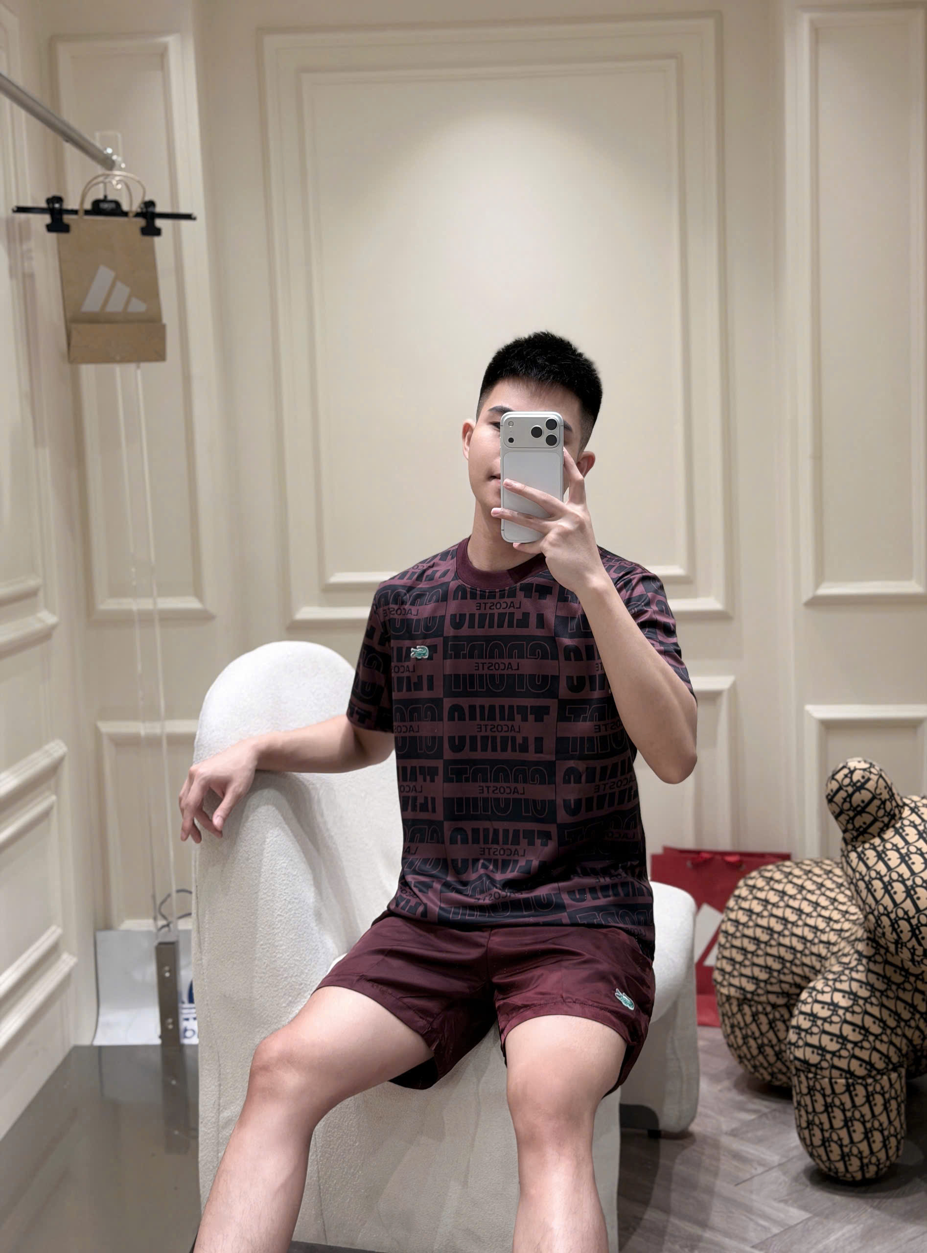 Set bộ thể thao hè Lacoste logo full áo quần thêu cá sấu Like Auth S-XL MK