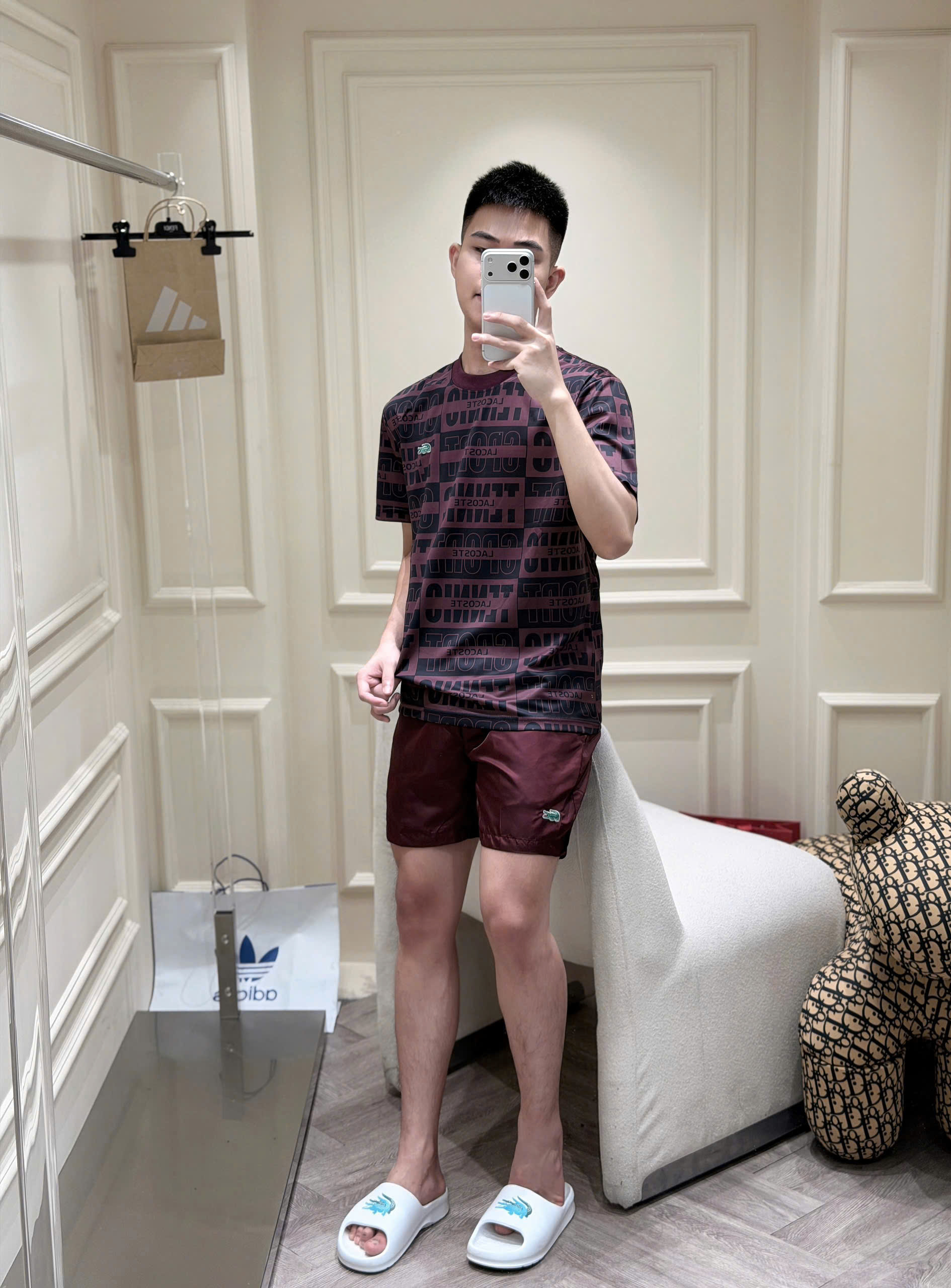 Set bộ thể thao hè Lacoste logo full áo quần thêu cá sấu Like Auth S-XL MK