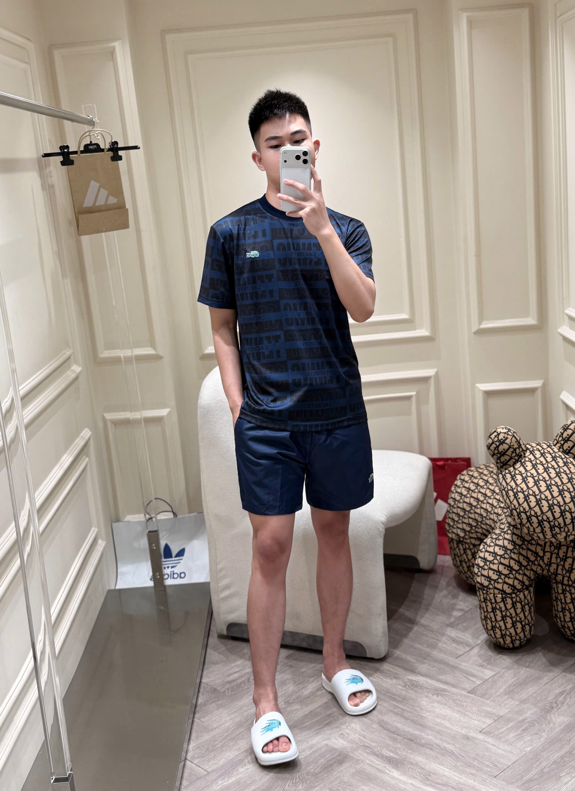 Set bộ thể thao hè Lacoste logo full áo quần thêu cá sấu Like Auth S-XL MK