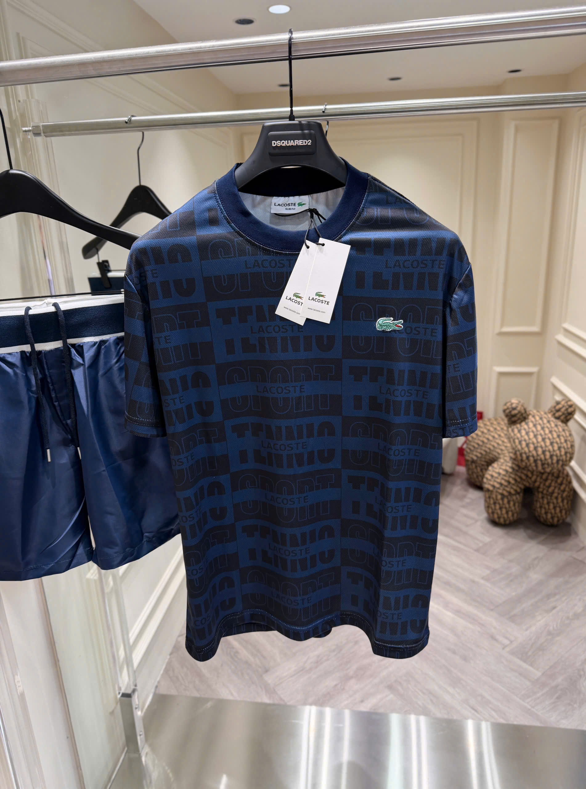 Set bộ thể thao hè Lacoste logo full áo quần thêu cá sấu Like Auth S-XL MK