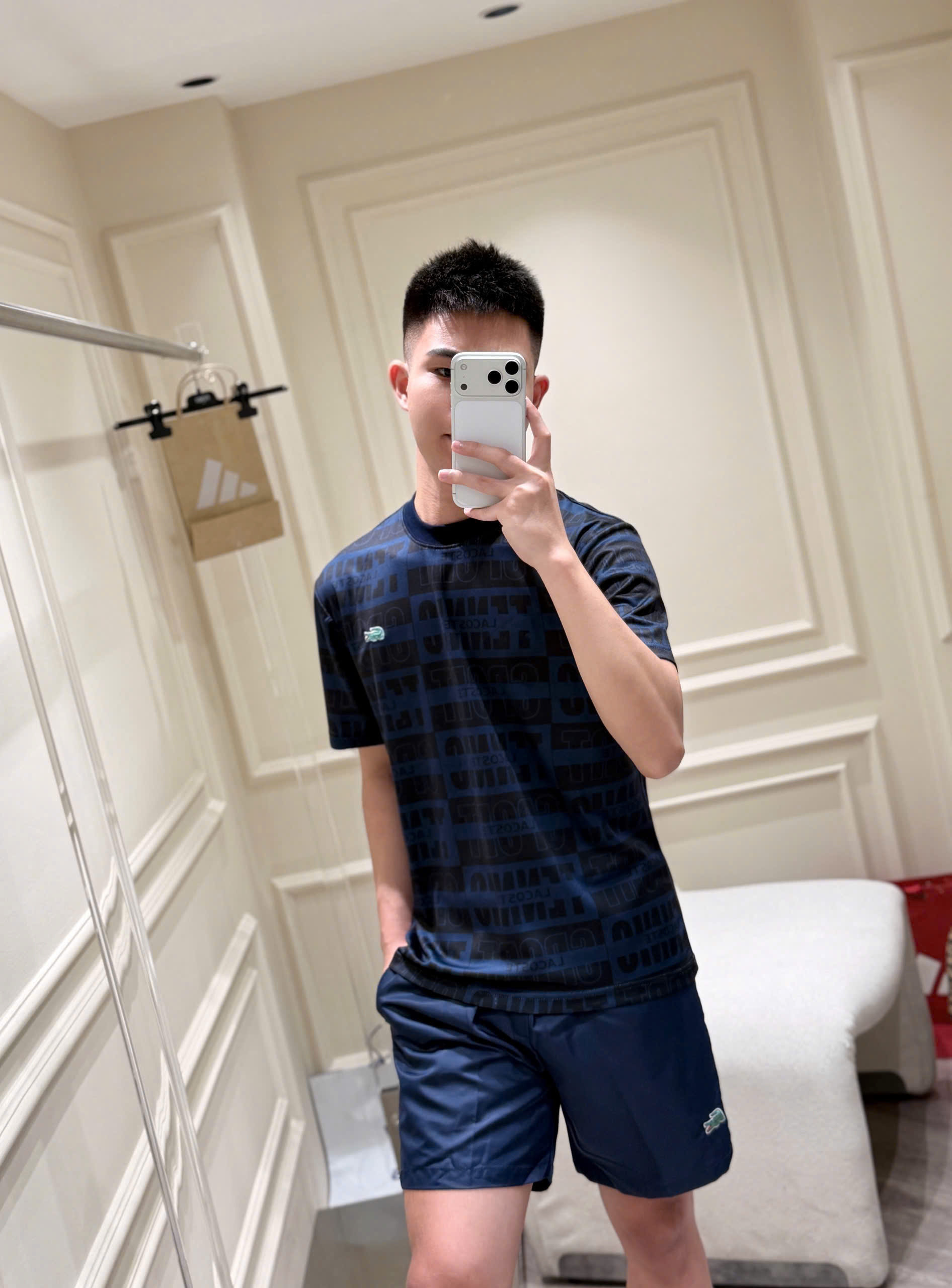 Set bộ thể thao hè Lacoste logo full áo quần thêu cá sấu Like Auth S-XL MK