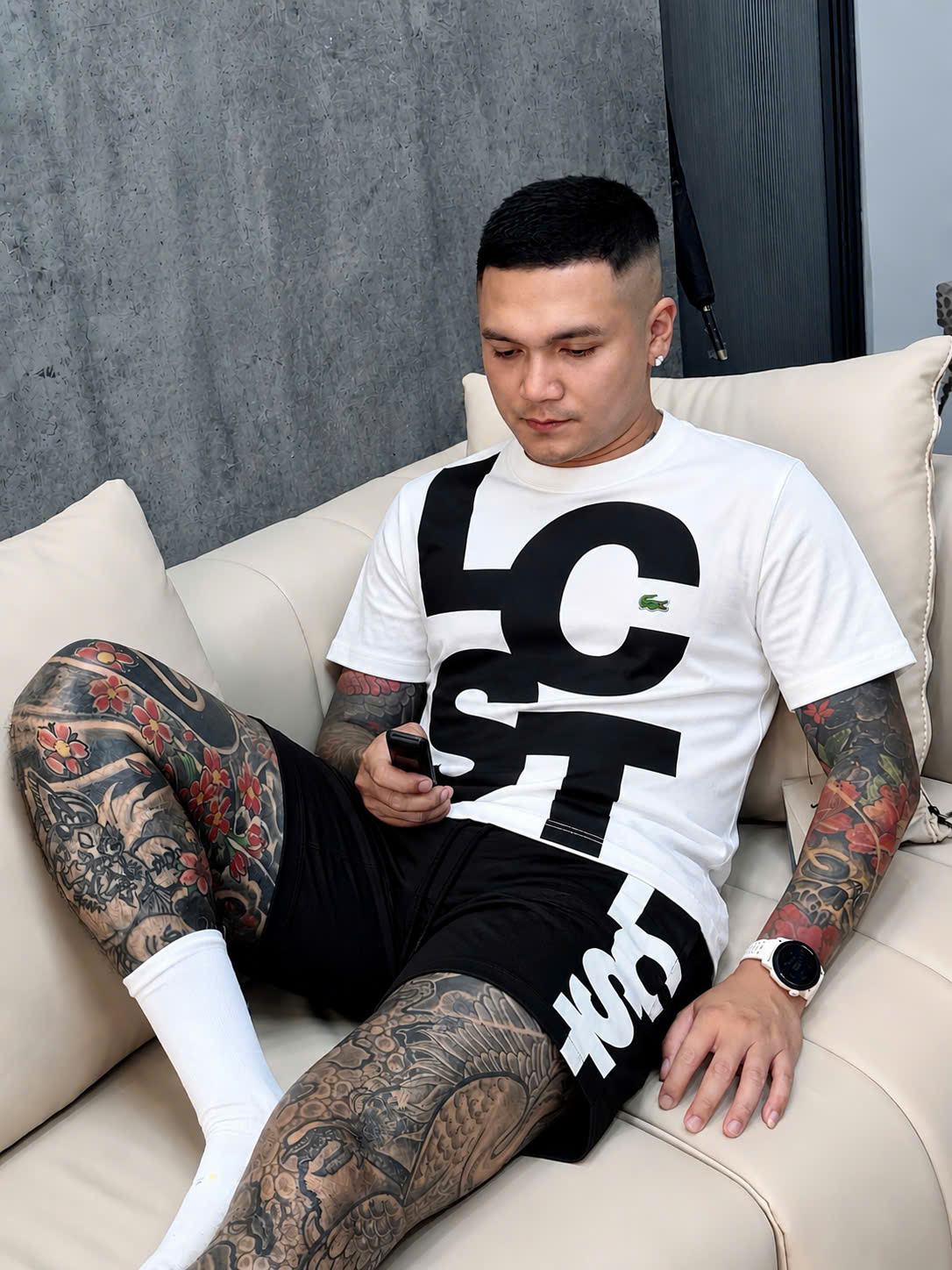 Set bộ hè Lacoste cá sấu logo to Like Auth S-XL CD