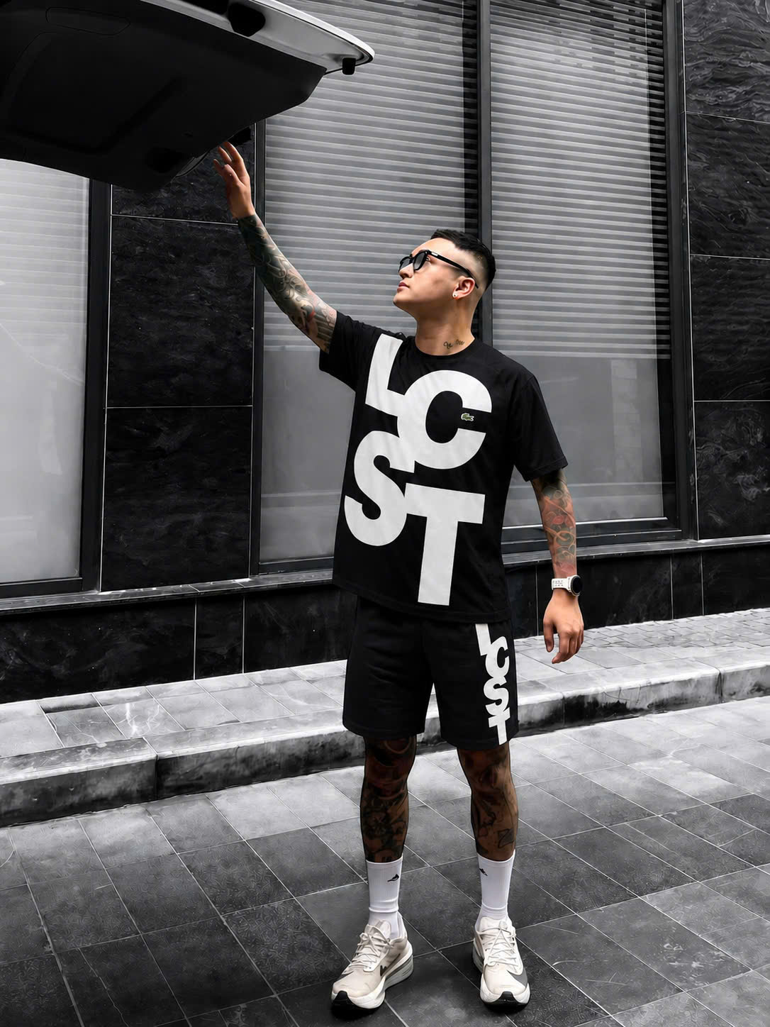 Set bộ hè Lacoste cá sấu logo to Like Auth S-XL CD