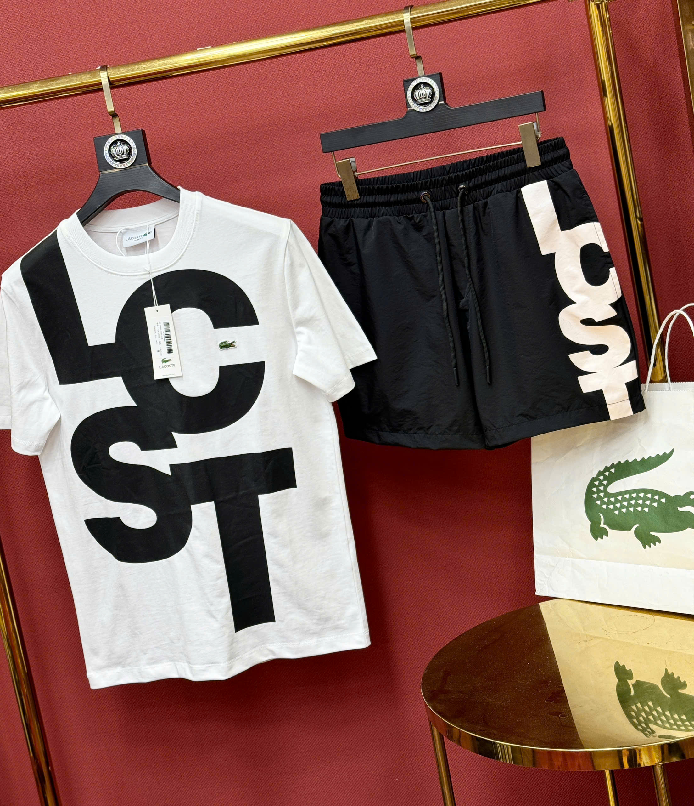 Set bộ hè Lacoste cá sấu logo to Like Auth S-XL CD