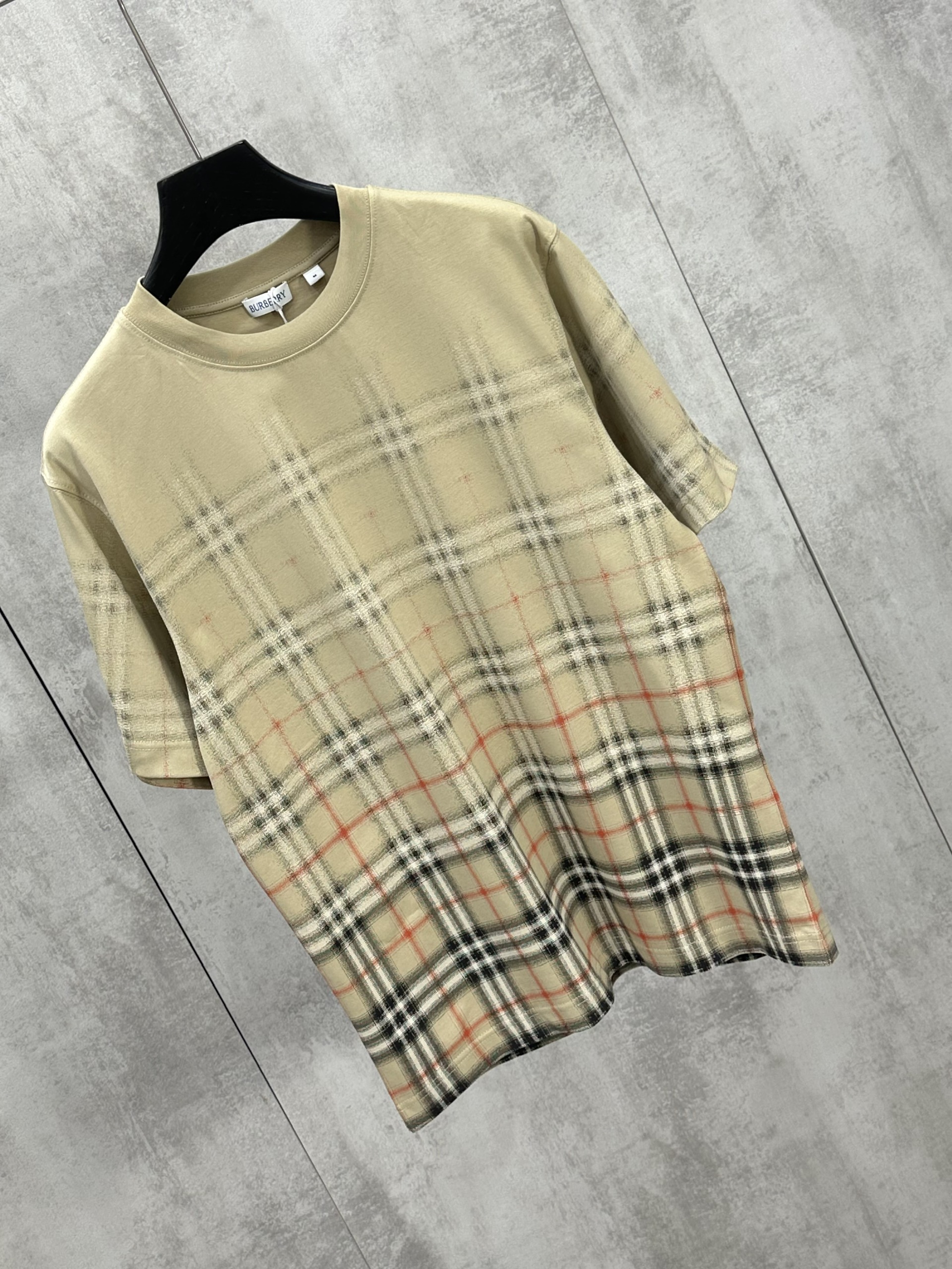 Áo phông T shirt Burberry BBR Nâu kẻ sọc Đen mờ Like Auth XS-M VTN