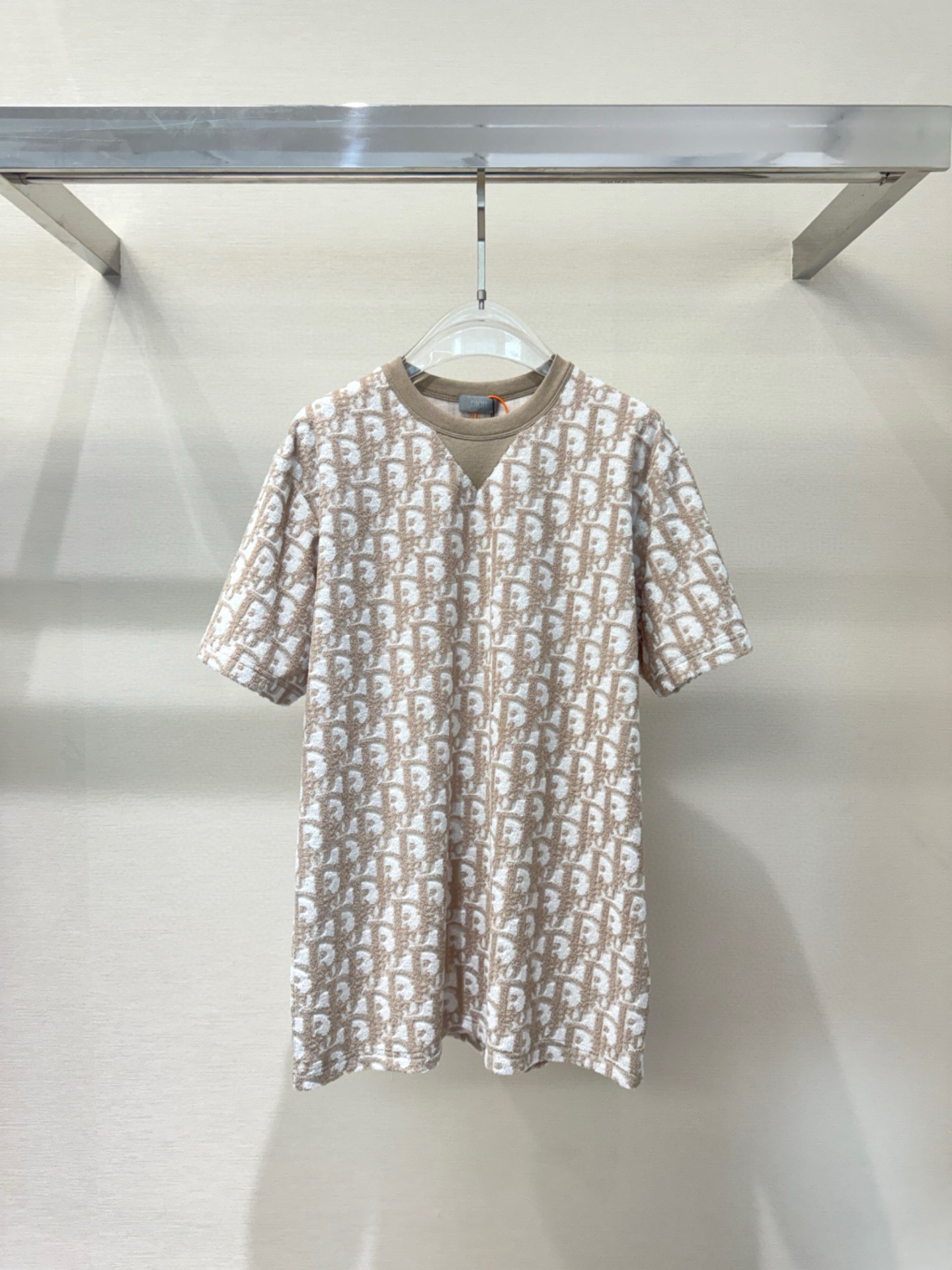 Áo phông T shirt len Dior CD họa tiết Obique full bo cổ Like Auth S-L VTN