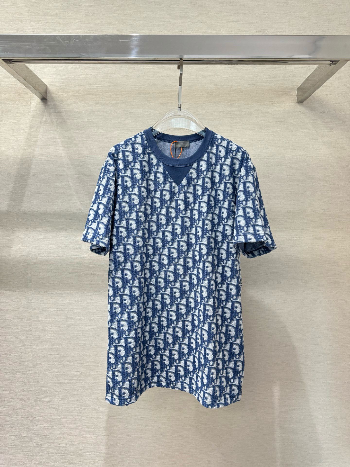Áo phông T shirt len Dior CD họa tiết Obique full bo cổ Like Auth S-L VTN