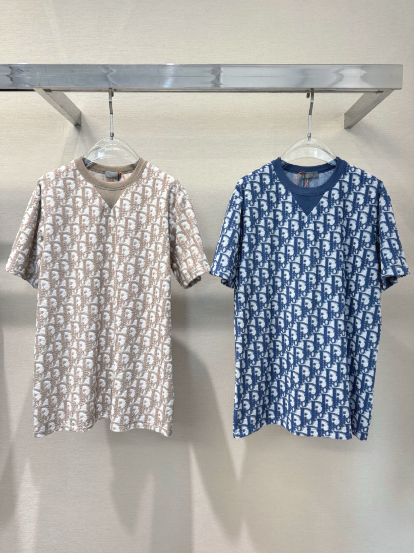 Áo phông T shirt len Dior CD họa tiết Obique full bo cổ Like Auth S-L VTN