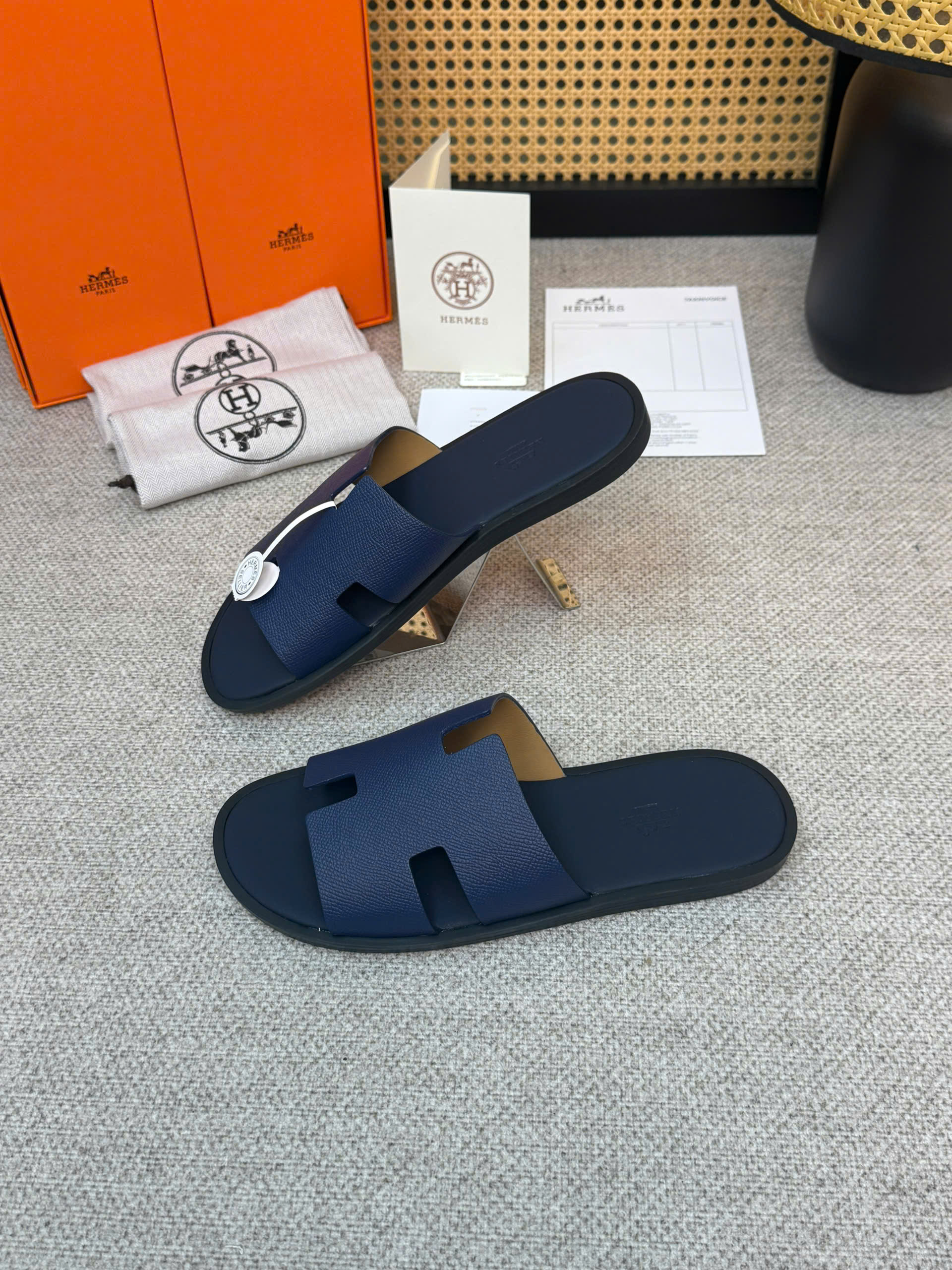 Dép lê Hermes HM Xanh Than full Like Auth 1-1 on web 38-43 VTN
