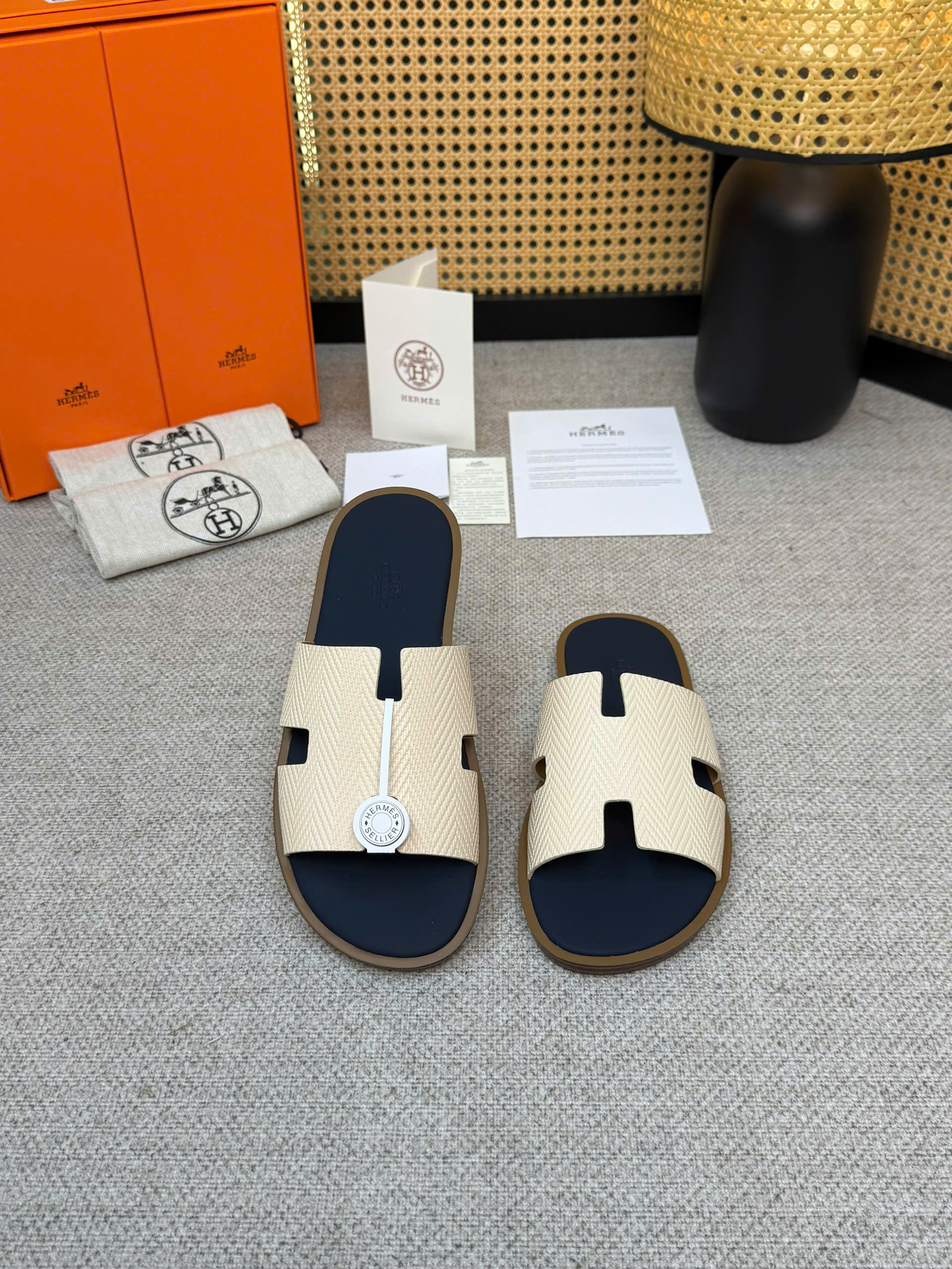 Dép lê Hermes HM Xanh than quai Be Like Auth 1-1 on web 38-43 VTN