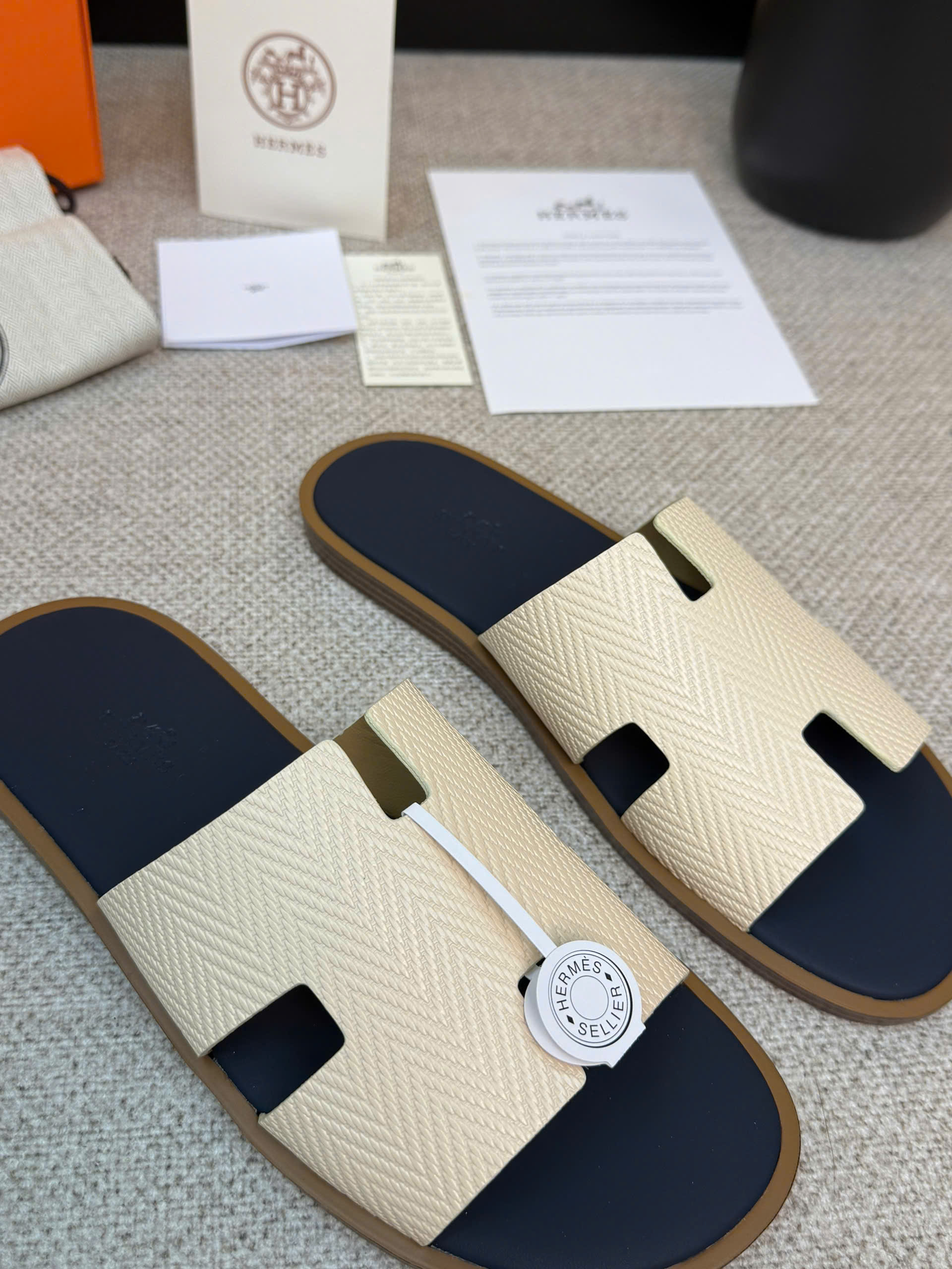 Dép lê Hermes HM Xanh than quai Be Like Auth 1-1 on web 38-43 VTN