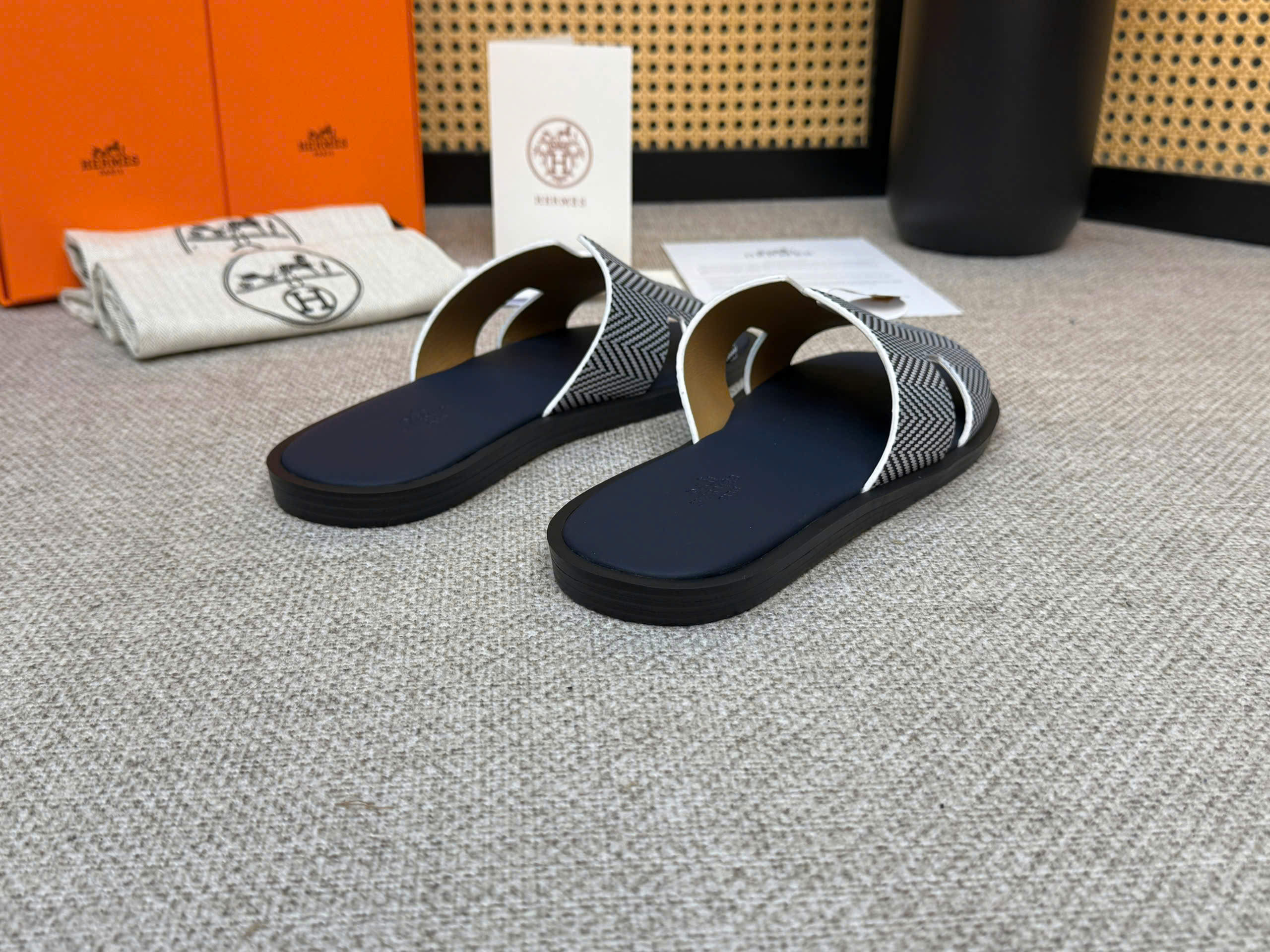 Dép lê Hermes HM Xanh Than quai sọc chiếu Like Auth 1-1 on web 38-43 VTN