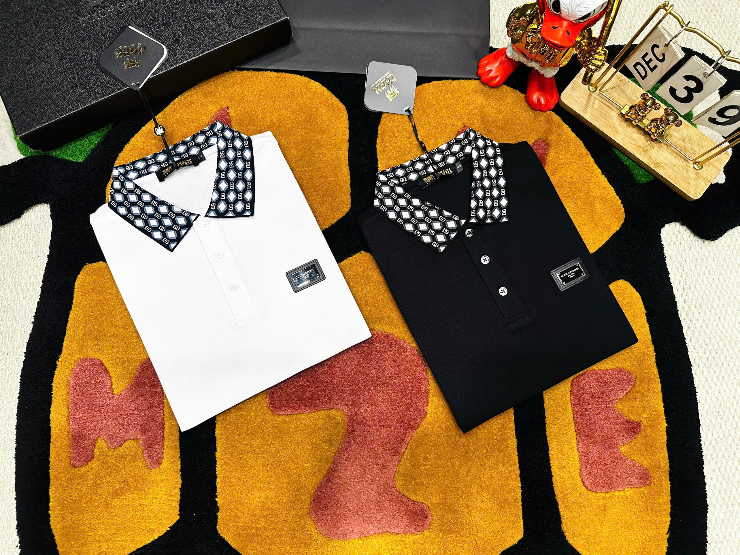 Áo polo Dolce Gabbana DG logo check cổ tag vuông ngực Like Auth S-XL MK