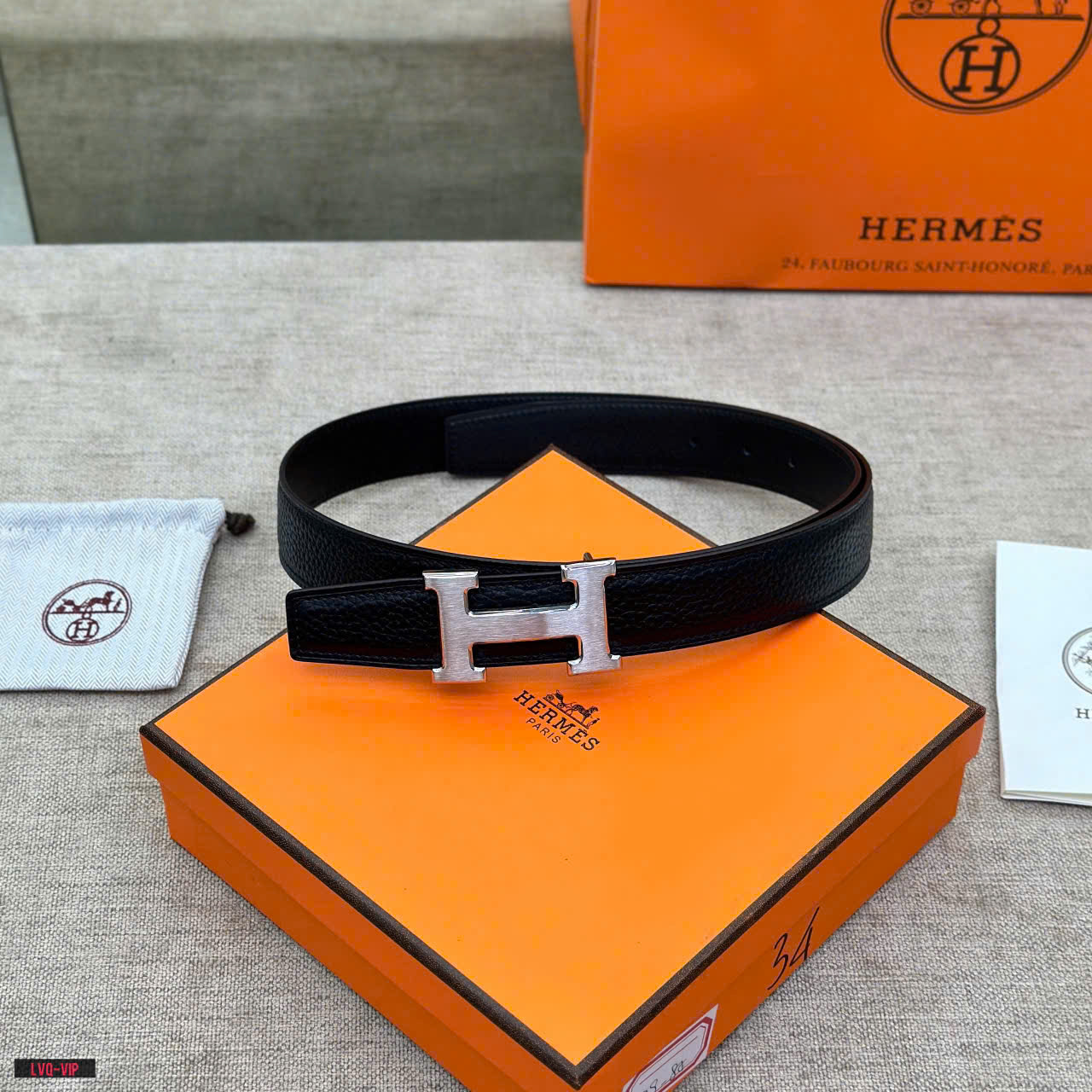 Thắt lưng, dây nịt, belt Hermes HM Đen sần mặt logo H Bạc trơn Like Auth 1-1 on web fullbox LVQ
