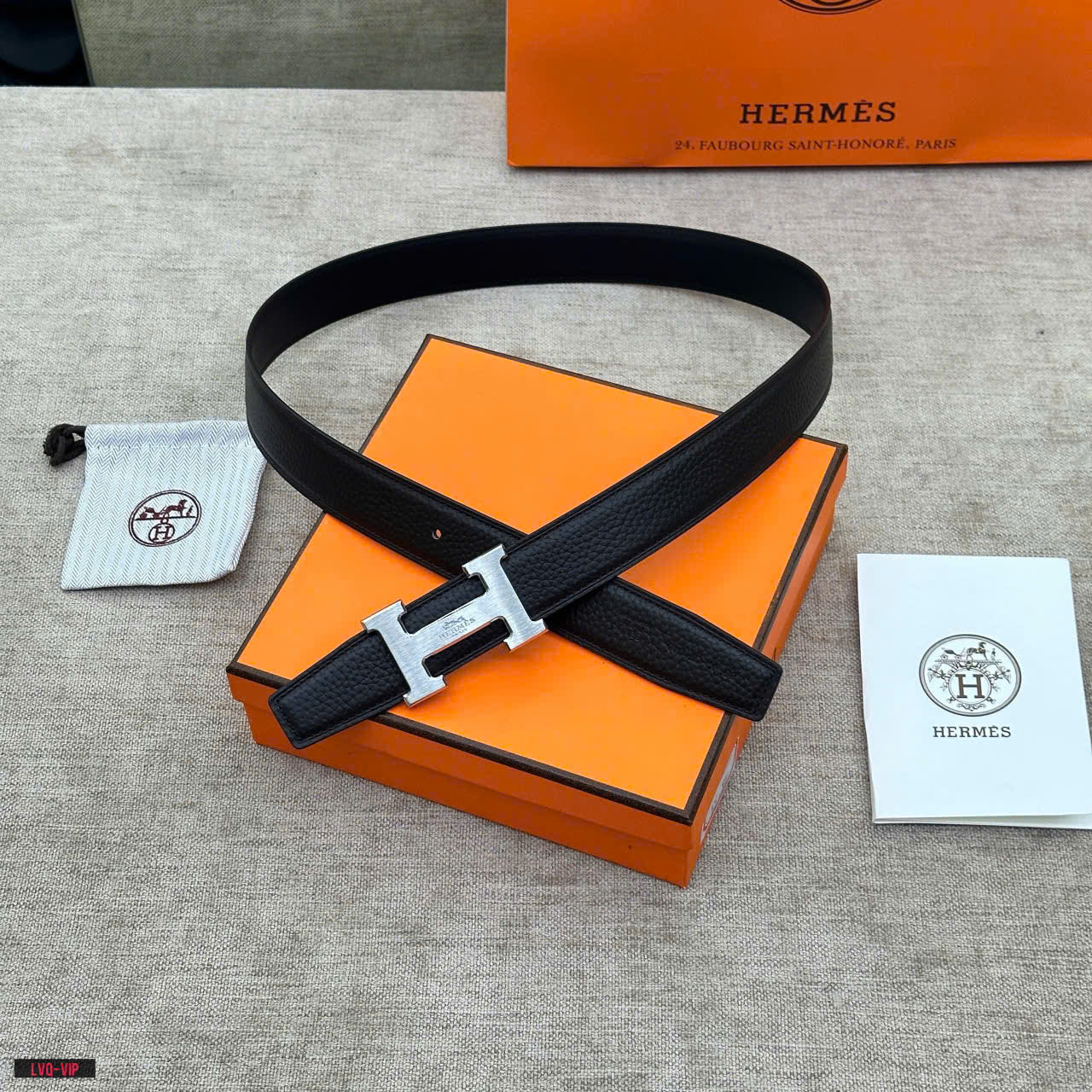 Thắt lưng, dây nịt, belt Hermes HM Đen sần mặt logo H Bạc trơn dập chữ Like Auth 1-1 on web fullbox LVQ