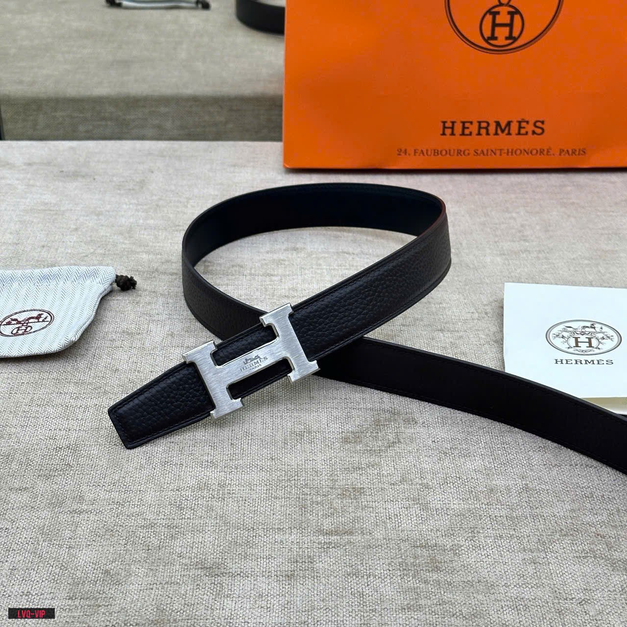 Thắt lưng, dây nịt, belt Hermes HM Đen sần mặt logo H Bạc trơn dập chữ Like Auth 1-1 on web fullbox LVQ