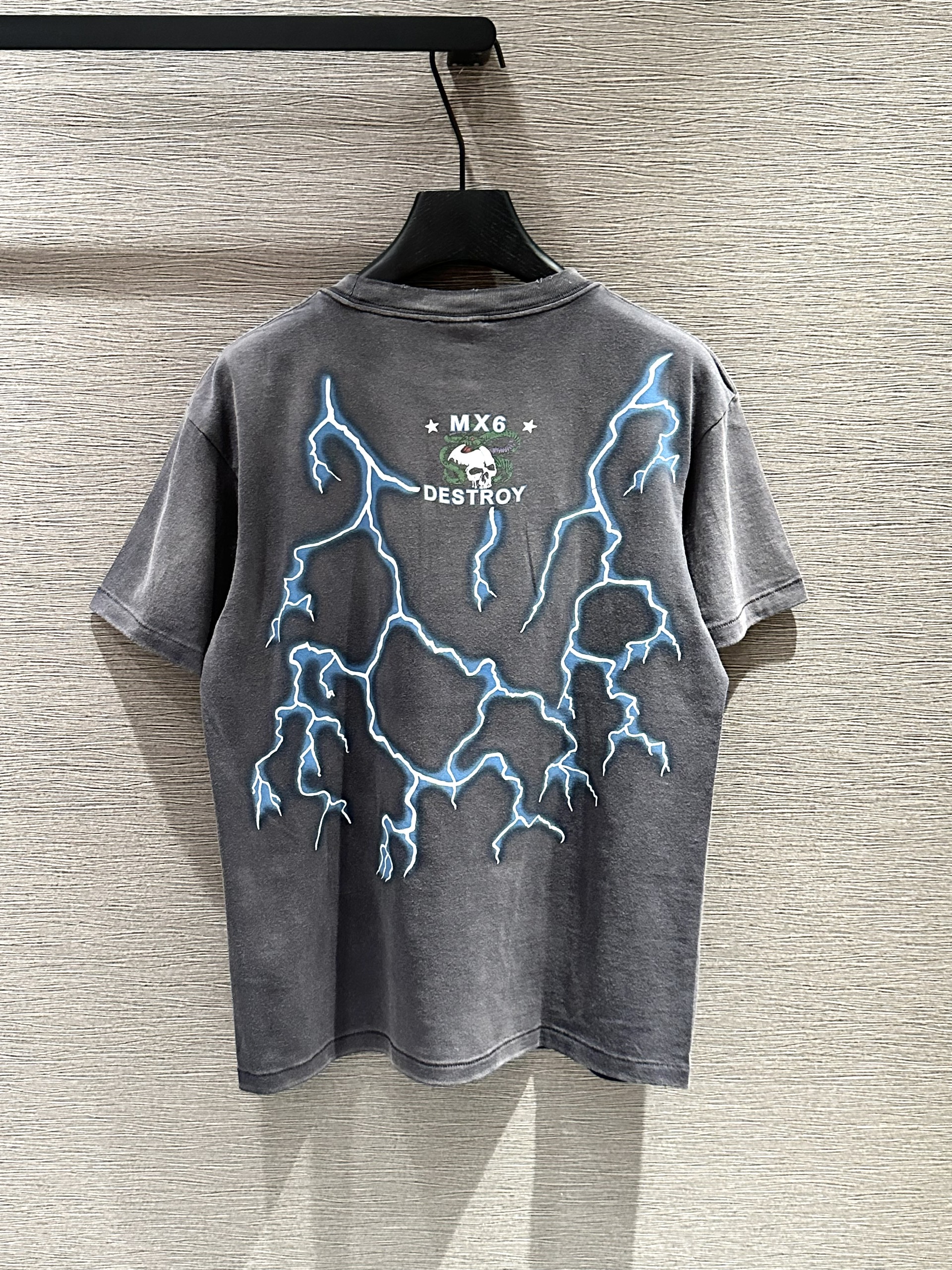 Áo phông T-shirt Saint Laurent YSL Đen họa tiết Medusa tia sét Like Auth on web VTN