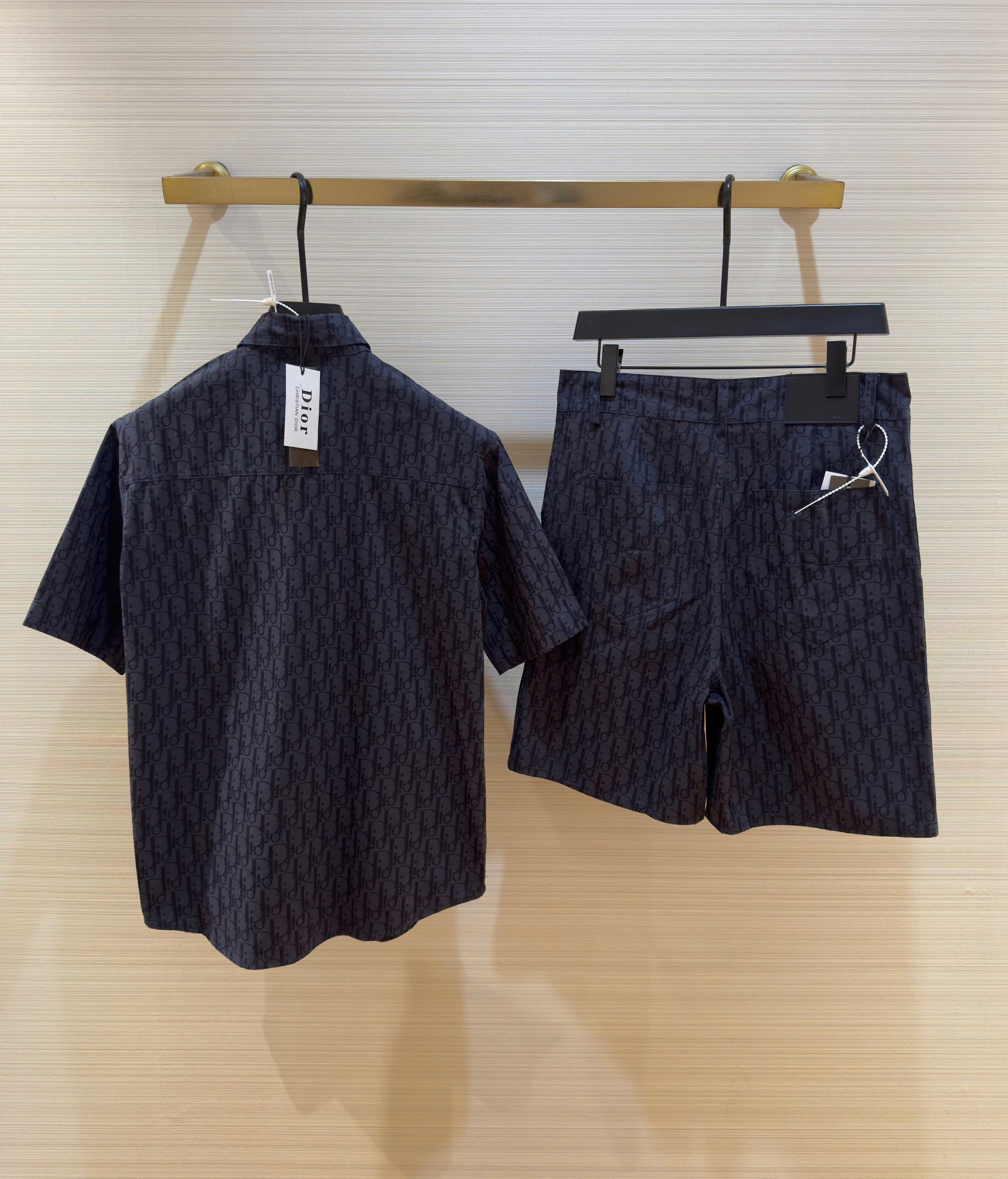 Bộ, Set hè Jean Dior CD Xanh than họa tiết logo chữ full Like Auth on web DDT