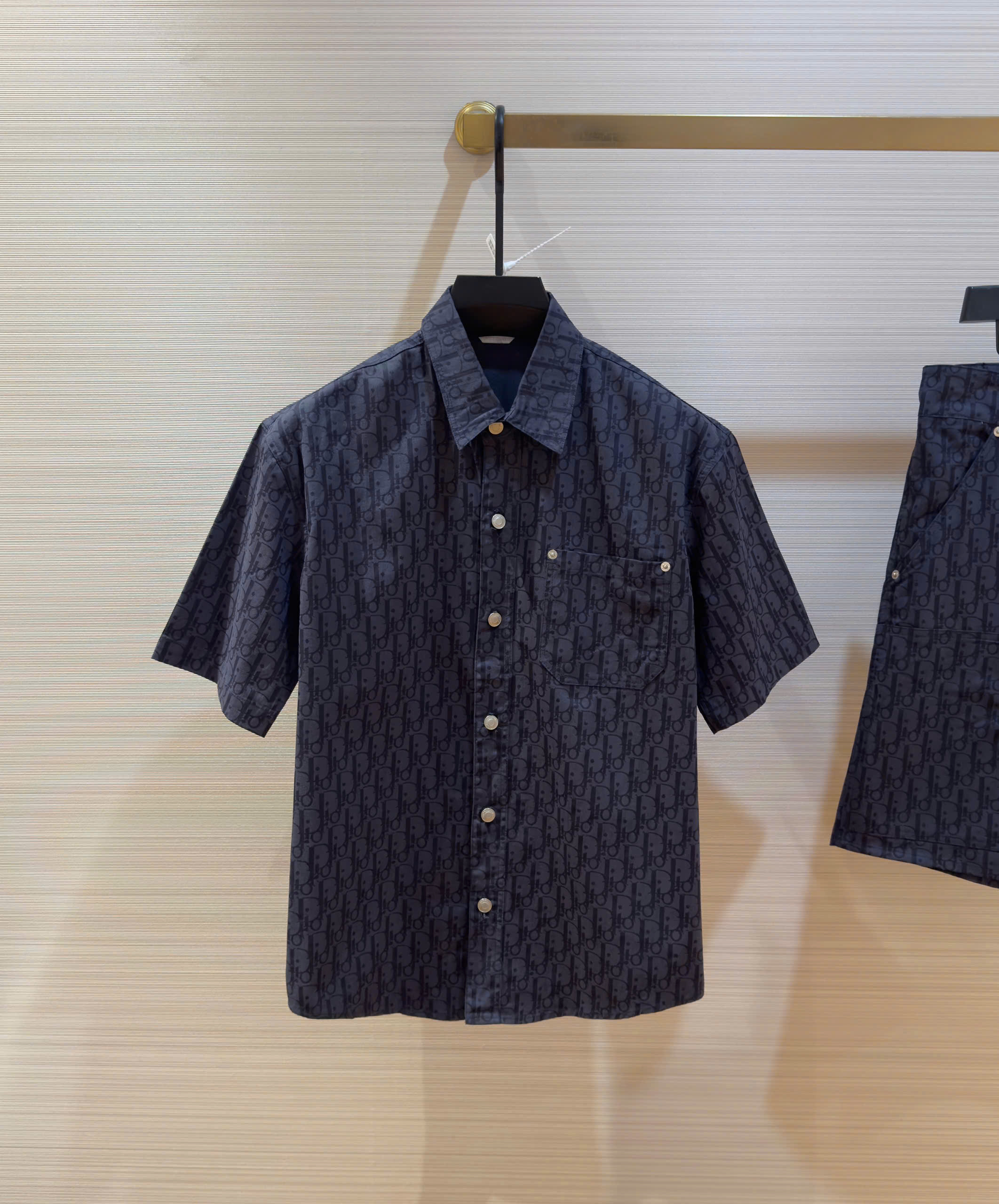 Bộ, Set hè Jean Dior CD Xanh than họa tiết logo chữ full Like Auth on web DDT